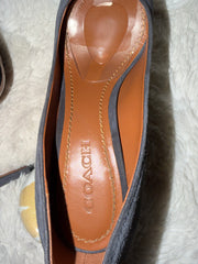 Coach Gray Waverly Suede Pumps