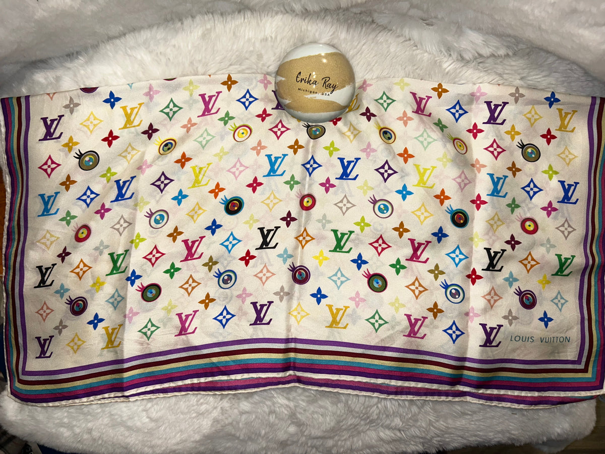 Takashi Murakami Multicolor Eye Love You Scarf