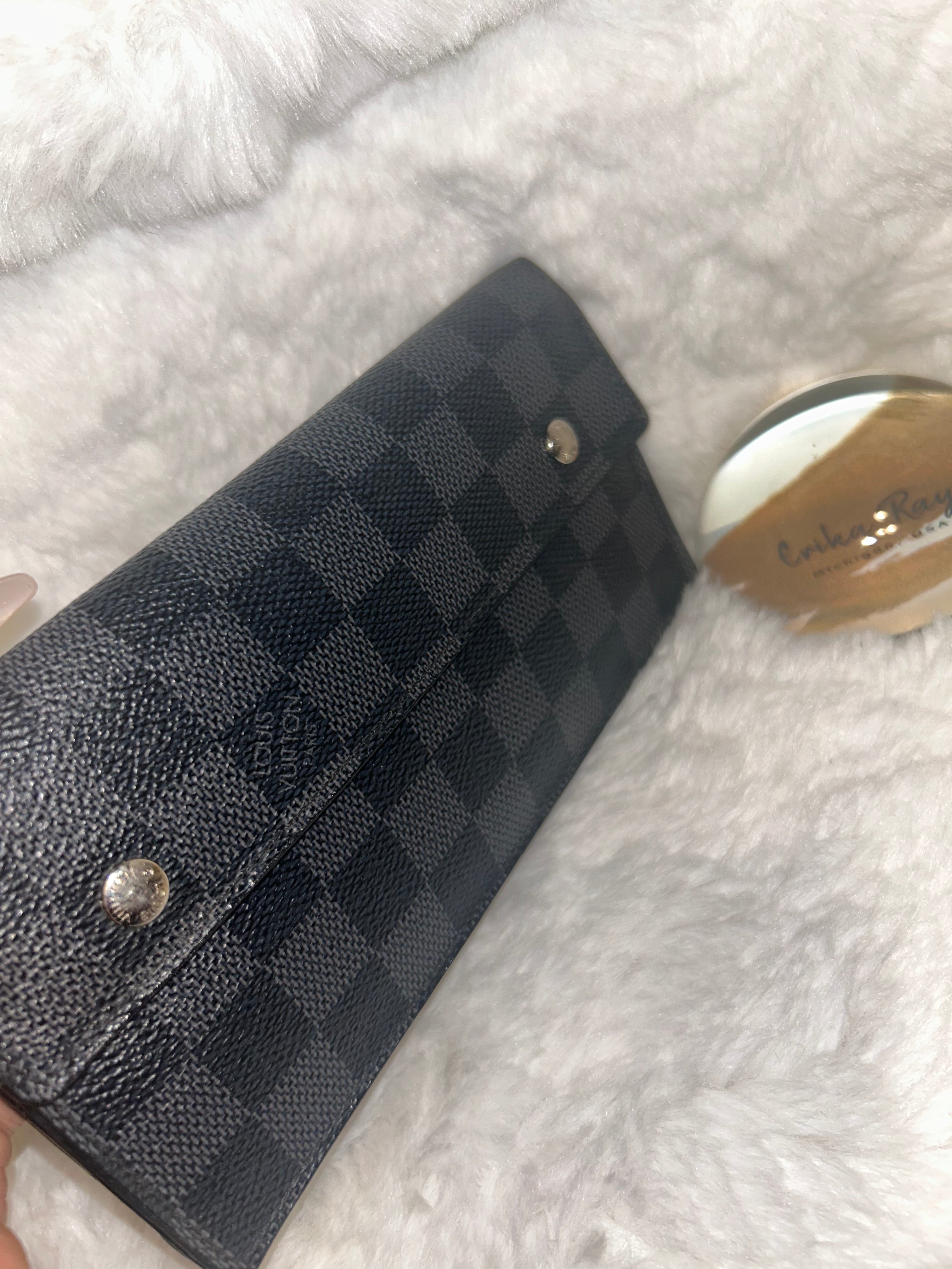 LV Graphite Accordian Wallet