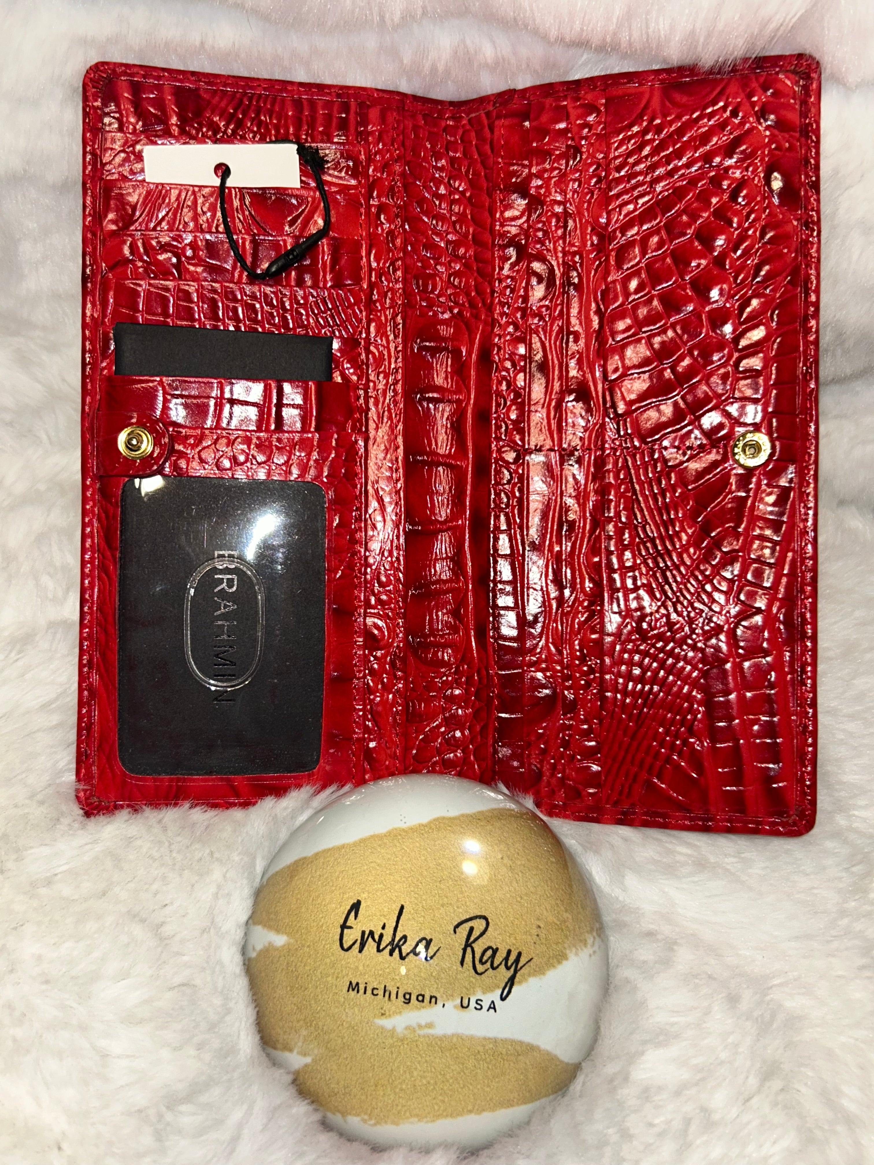 Brahmin Crocodile Embossed Leather Wallet