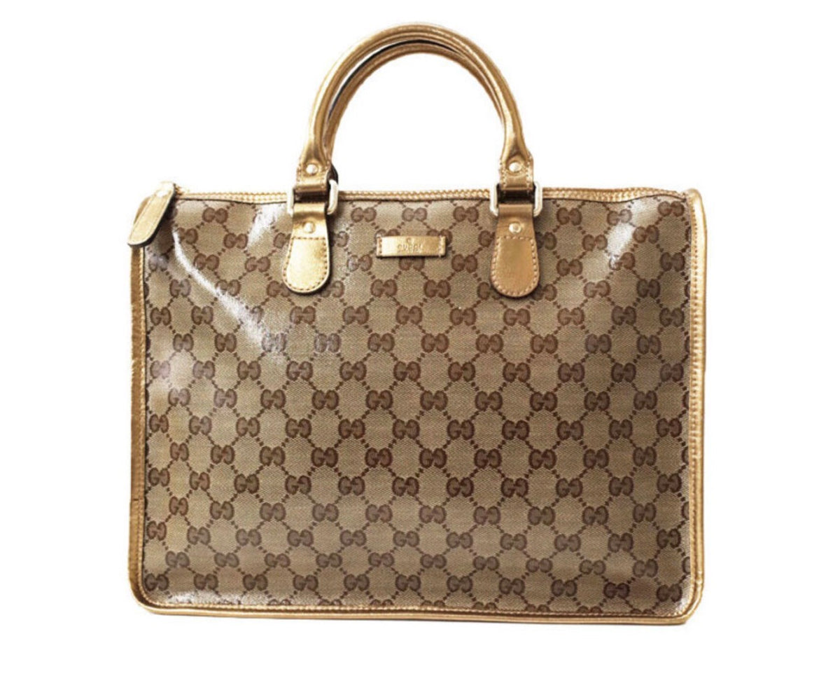 Gucci Crystal Coated GG Canvas Top Handle Bag