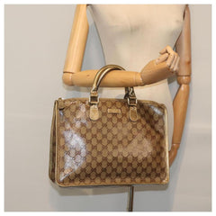 Gucci Crystal Coated GG Canvas Top Handle Bag