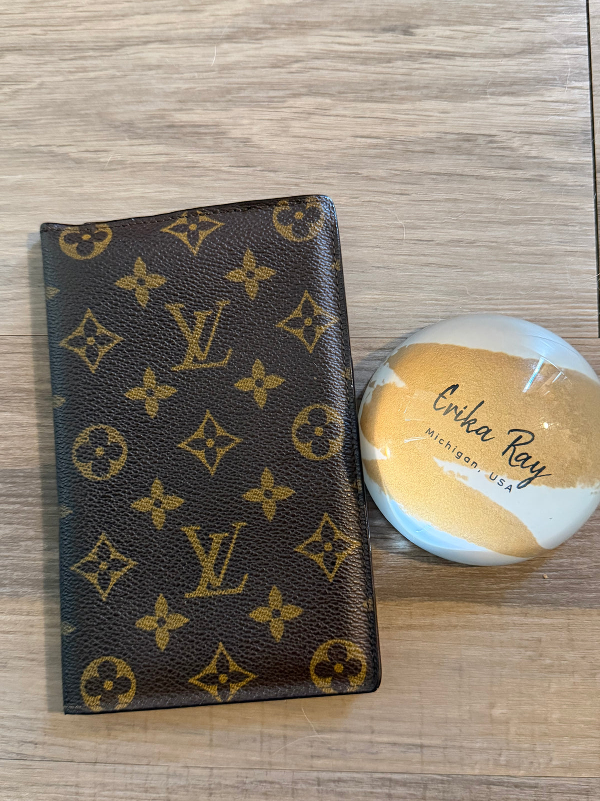 LV Vintage Monogram Checkbook