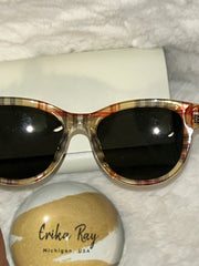 Burberry Check Round Sunglasses