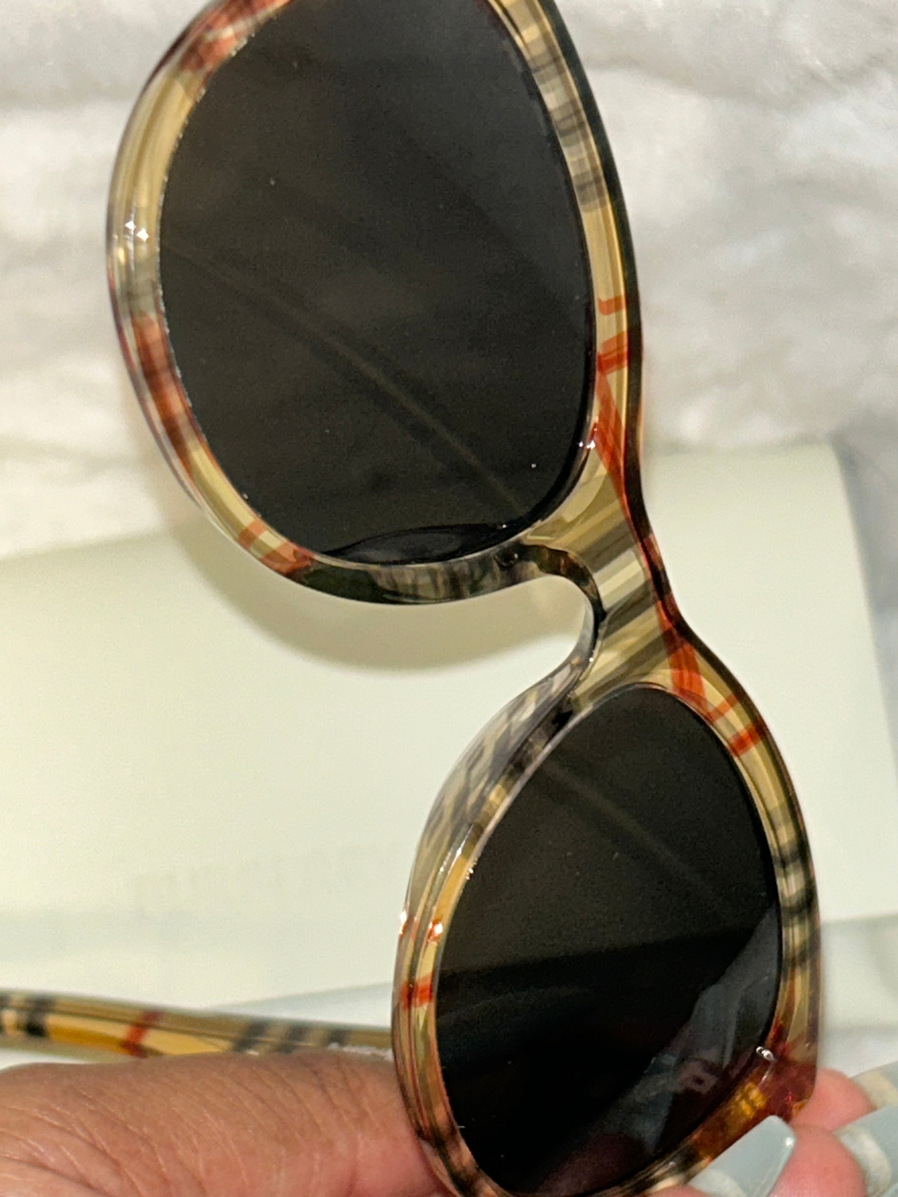 Burberry Check Round Sunglasses