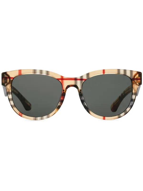 Burberry Check Round Sunglasses
