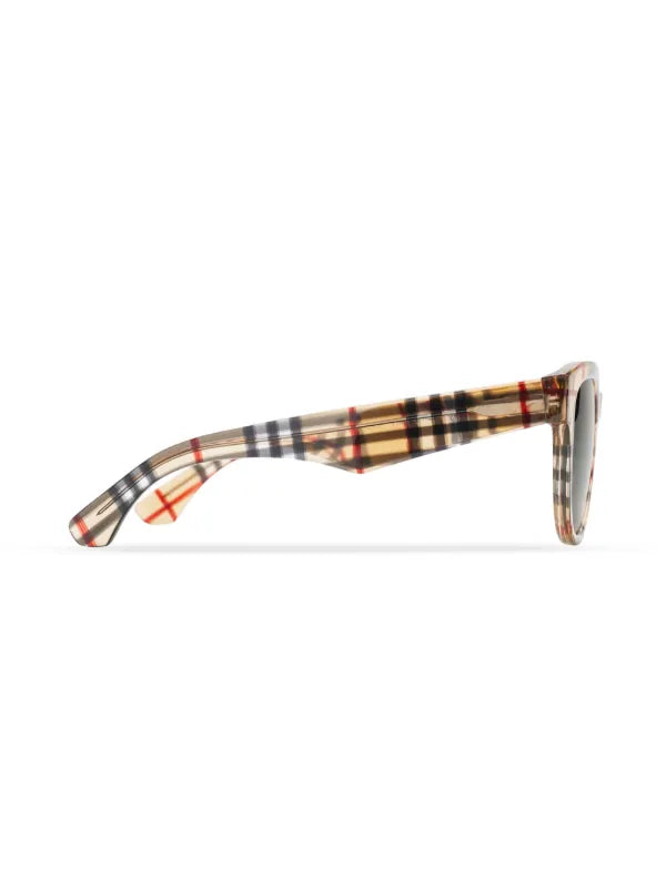 Burberry Check Round Sunglasses