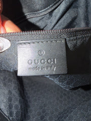 Gucci Black Denim Web Shoulder Bag