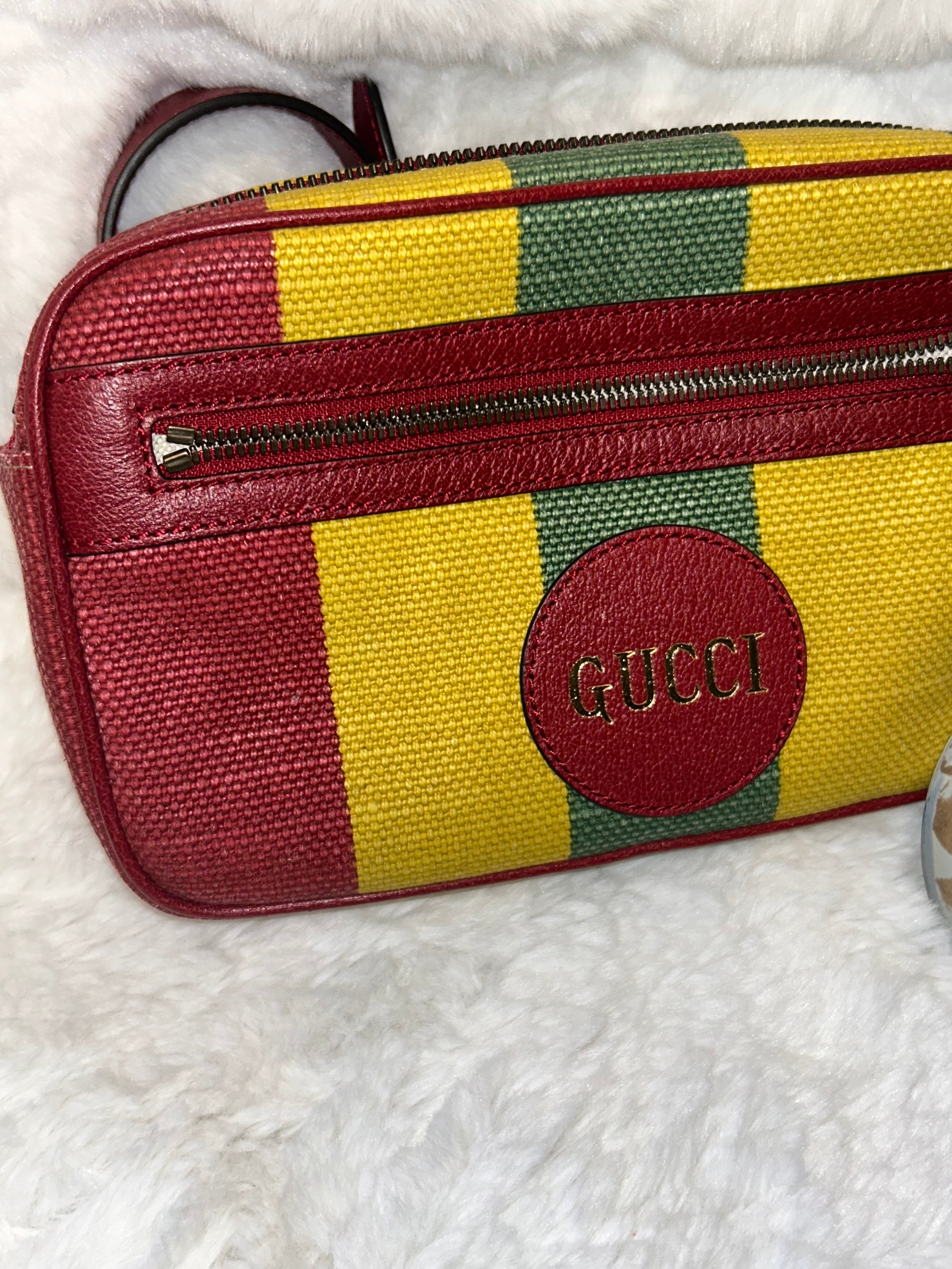 Gucci Striped Canvas Belt Bag