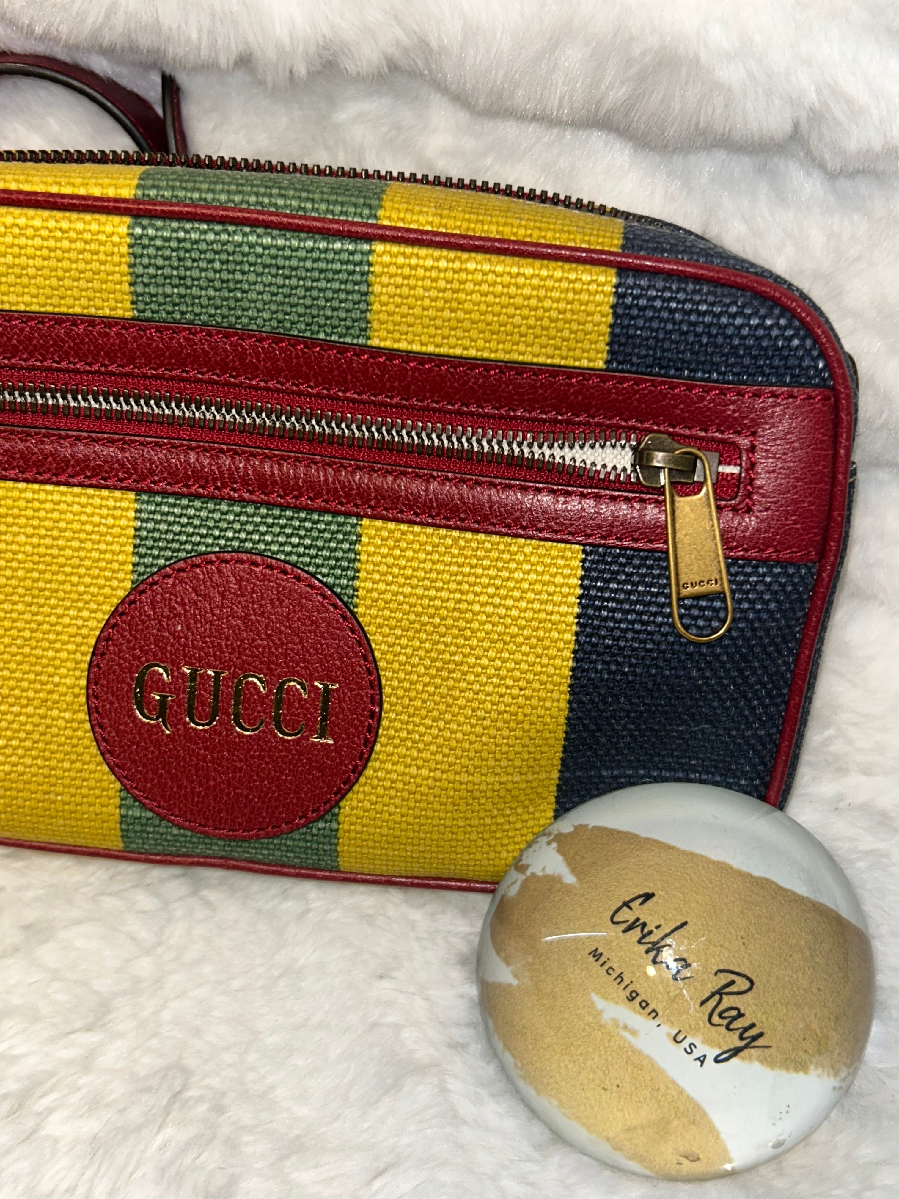 Gucci Striped Canvas Belt Bag