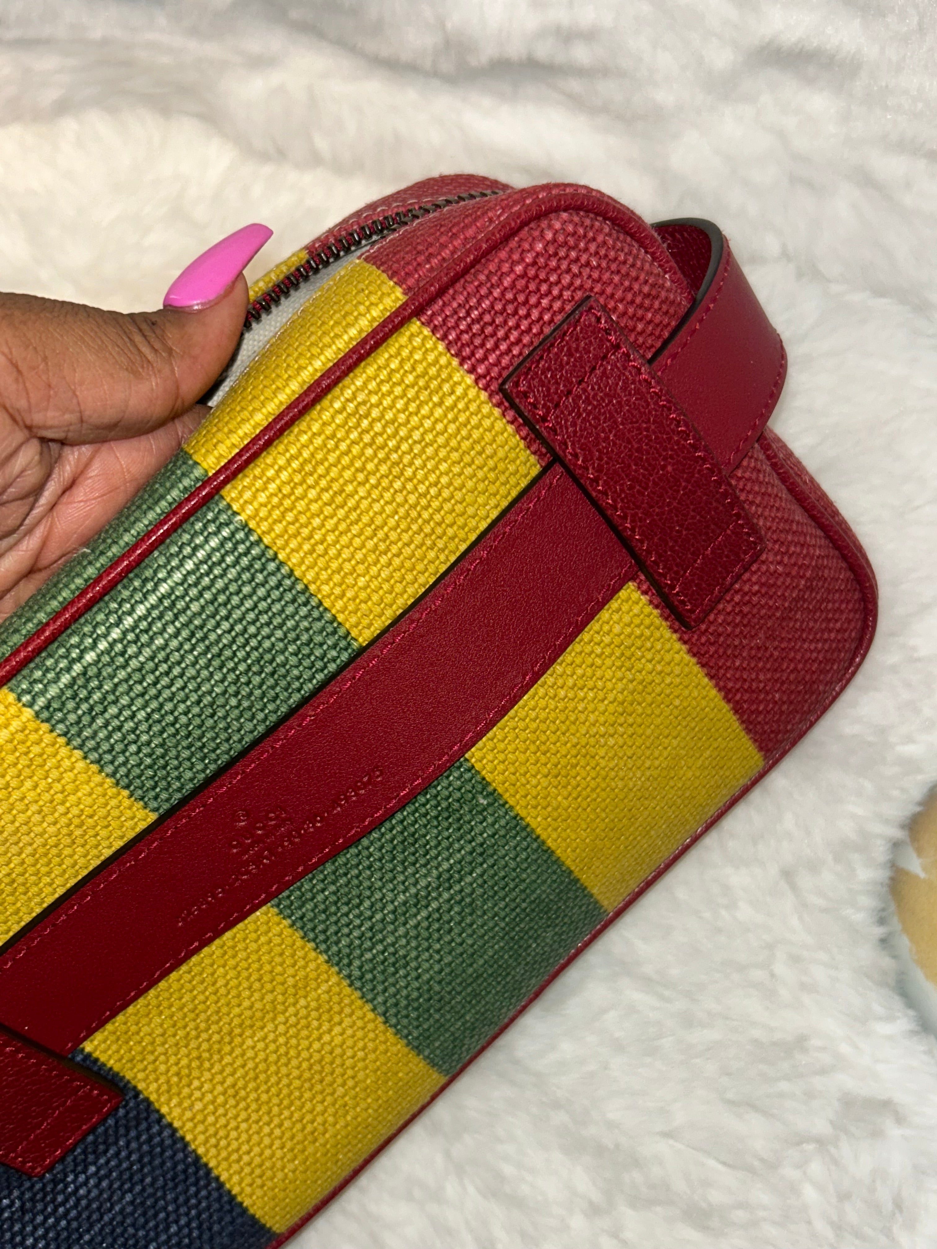 Gucci Striped Canvas Belt Bag