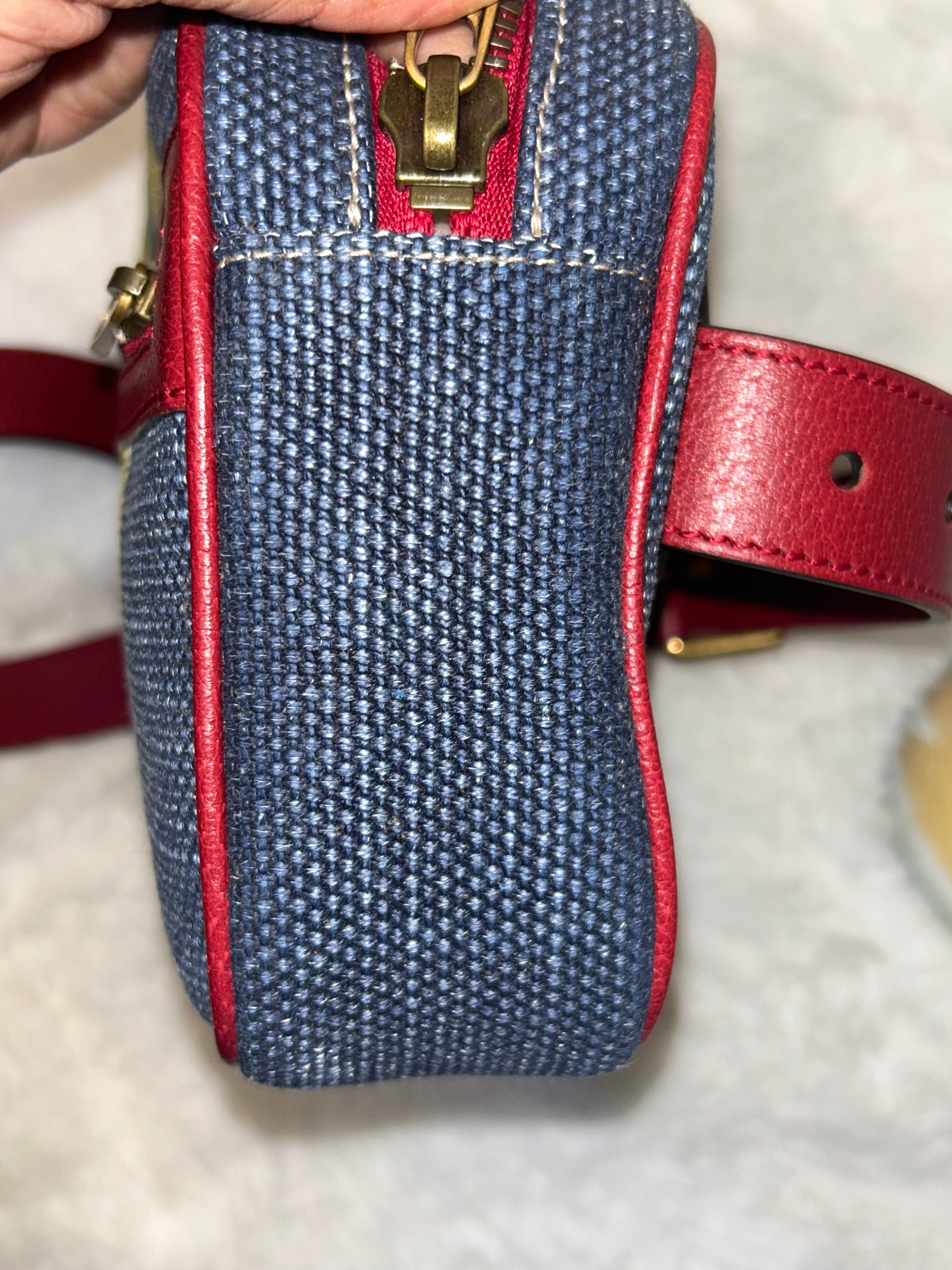 Gucci Striped Canvas Belt Bag
