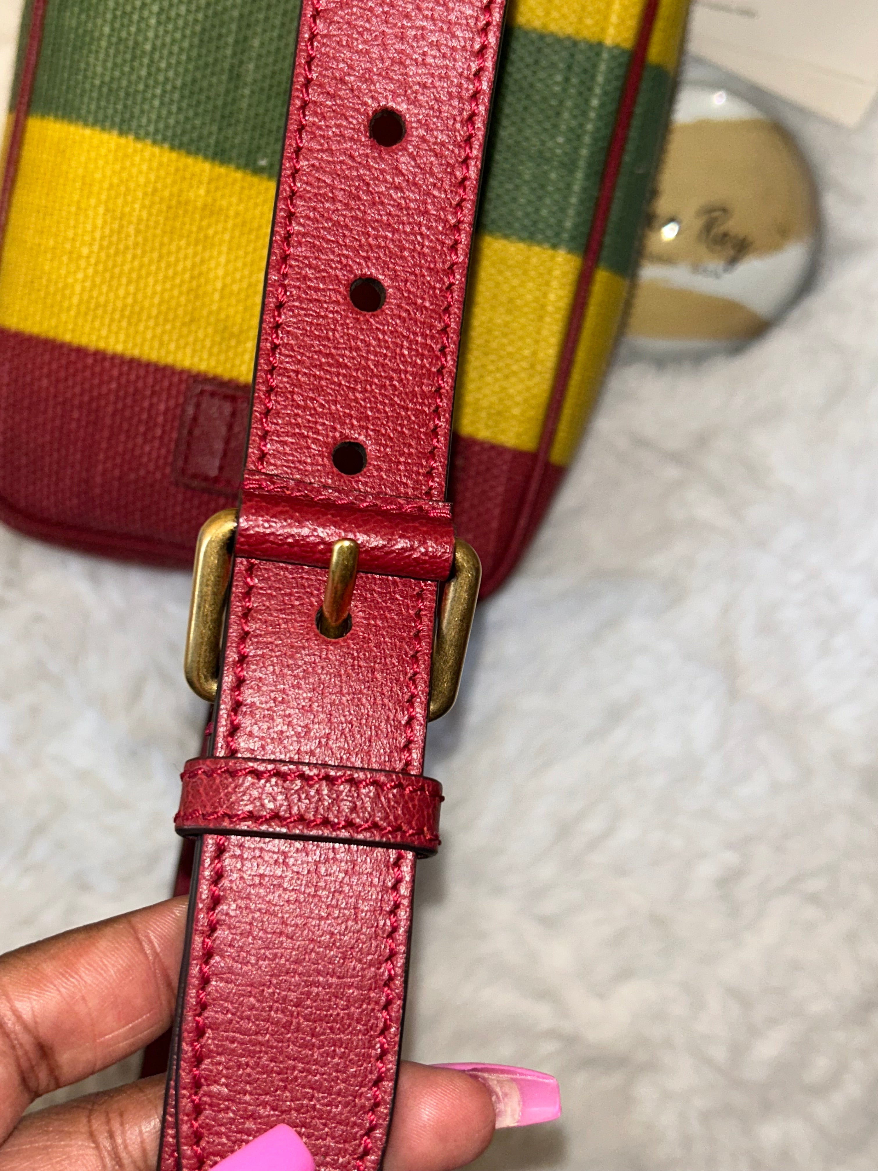 Gucci Striped Canvas Belt Bag