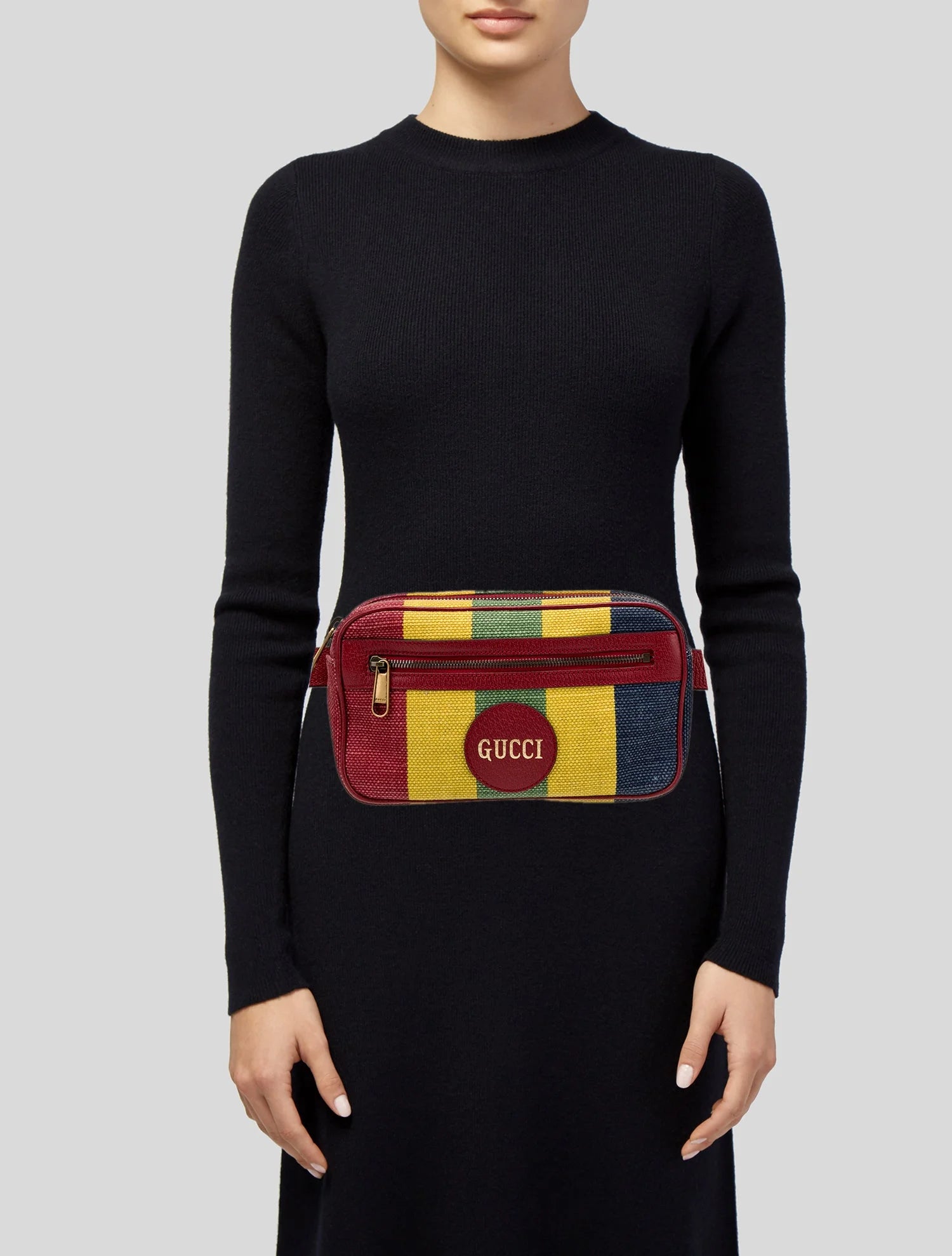 Gucci Striped Canvas Belt Bag