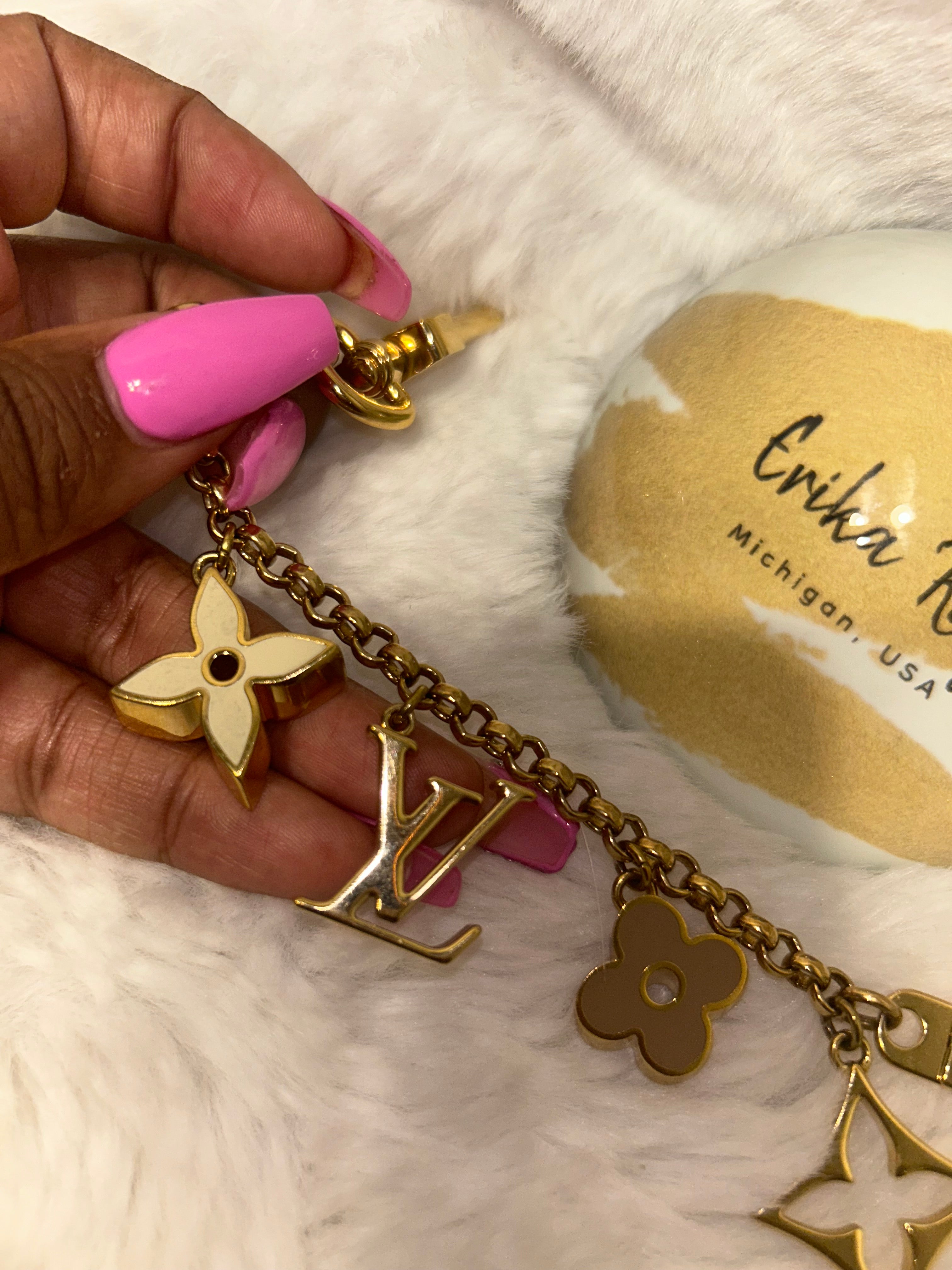 LV Fleur De Monogram Bag Charm
