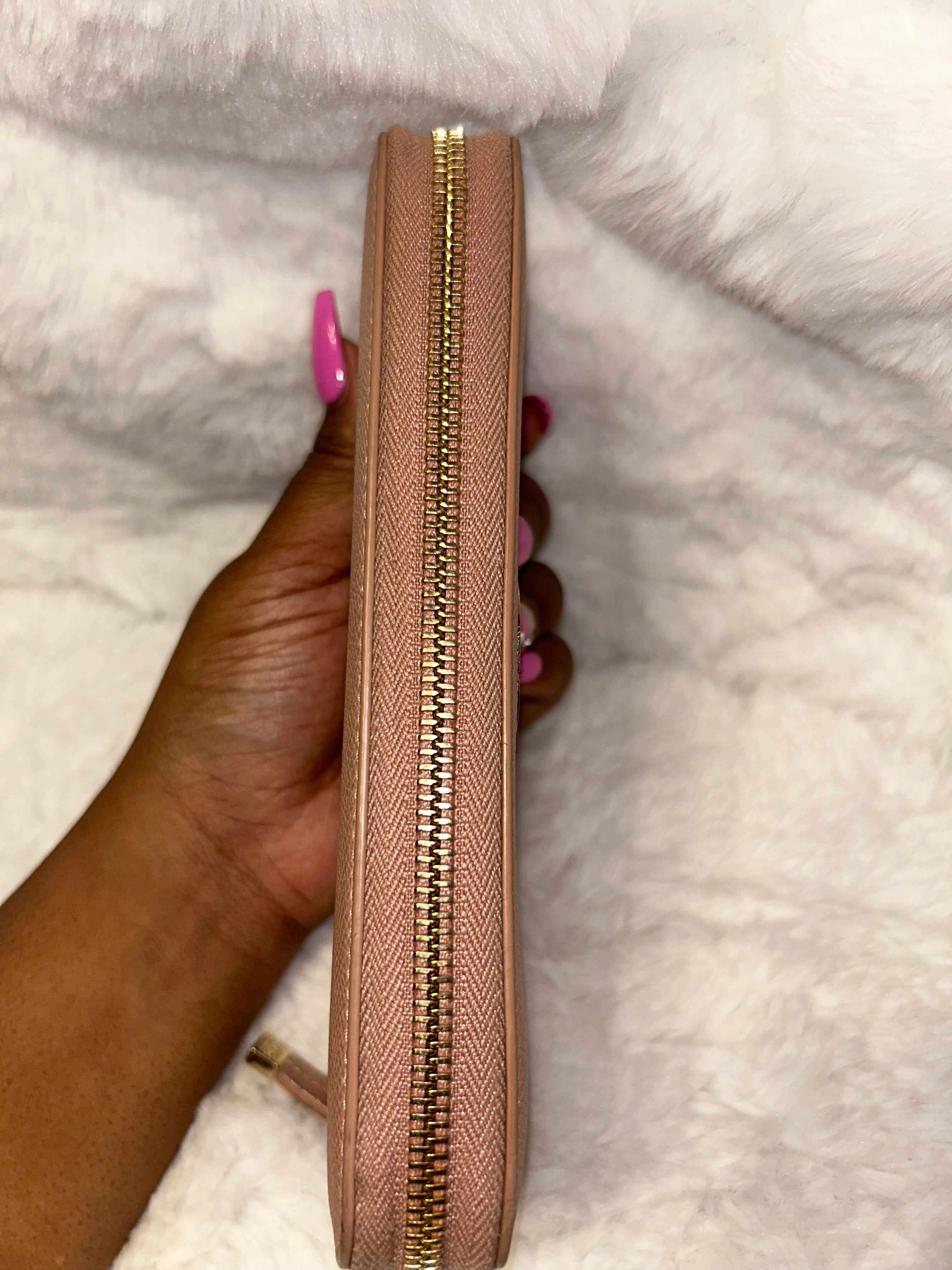 Dior Pink & Gold Zippy Long Wallet
