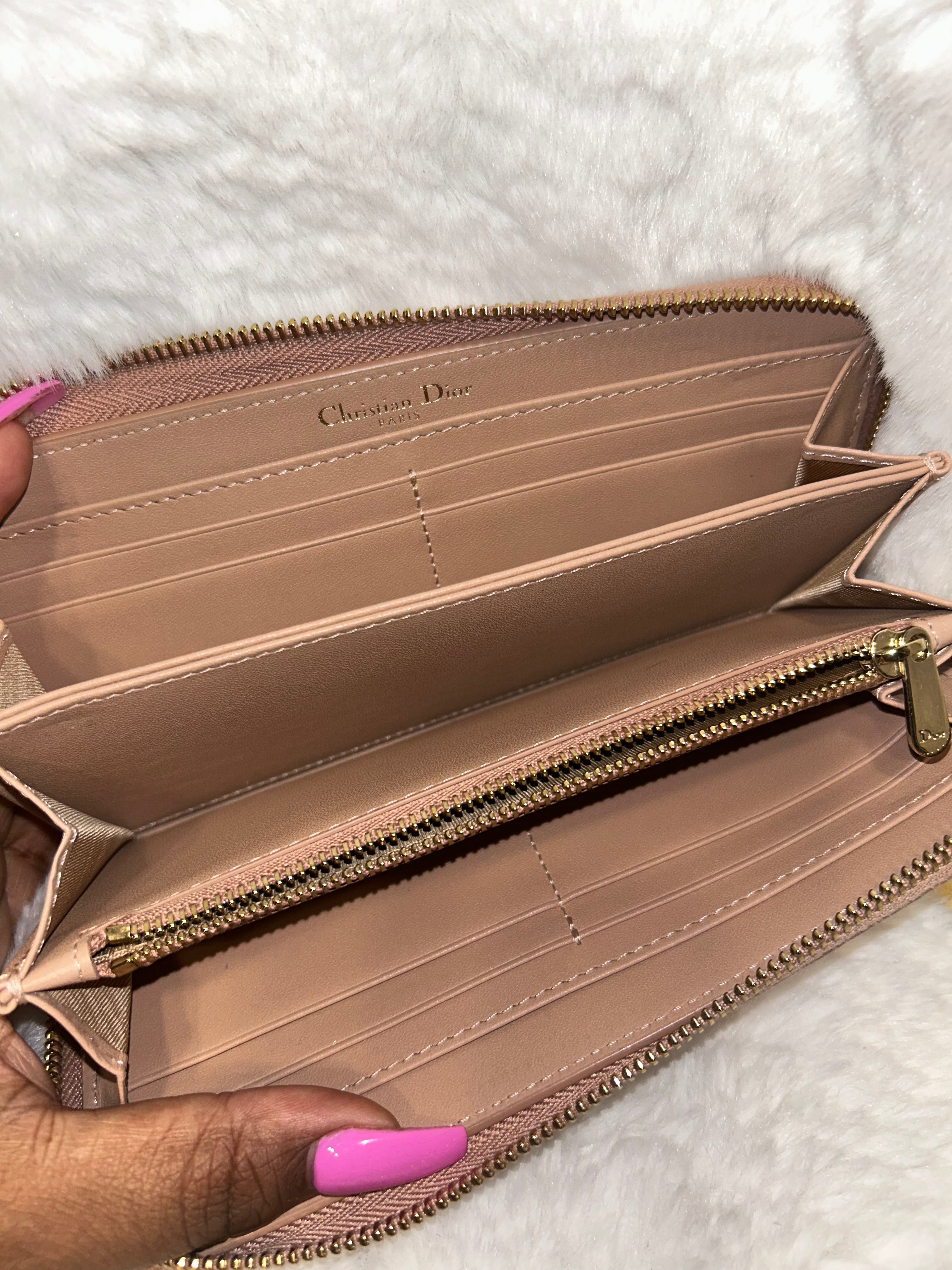Dior Pink & Gold Zippy Long Wallet