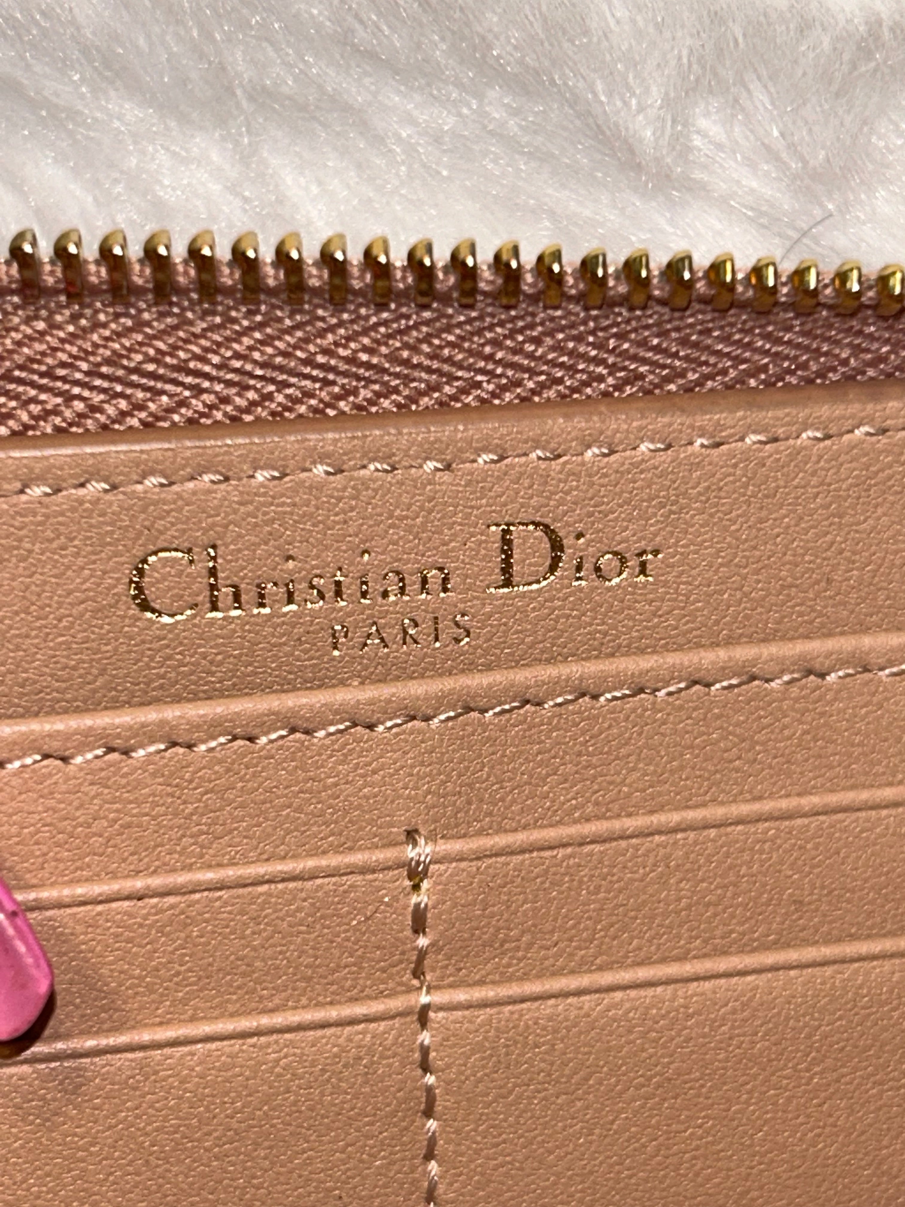 Dior Pink & Gold Zippy Long Wallet