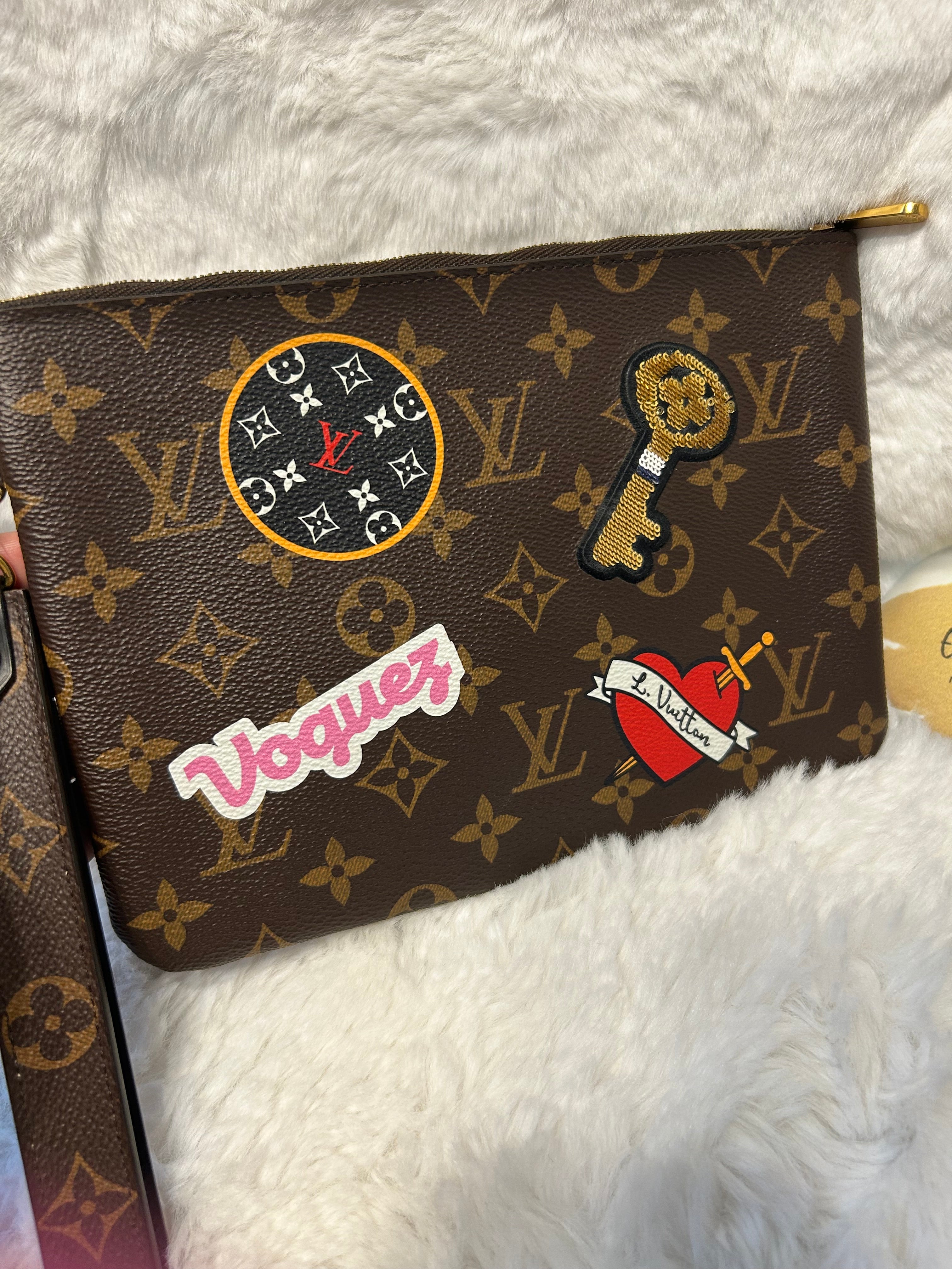 LV Limited Edition Patches Pouch/Wristlet