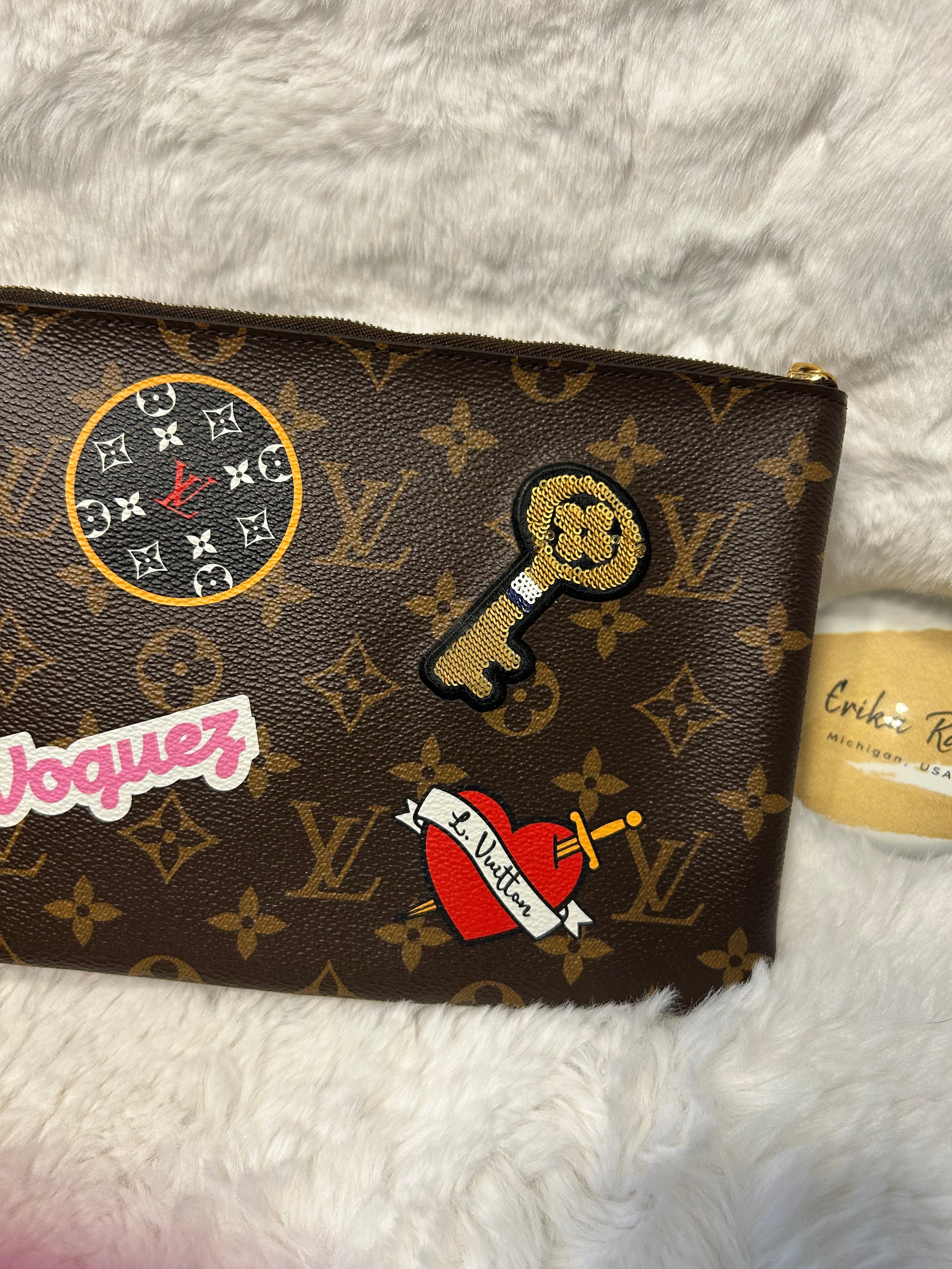 LV Limited Edition Patches Pouch/Wristlet