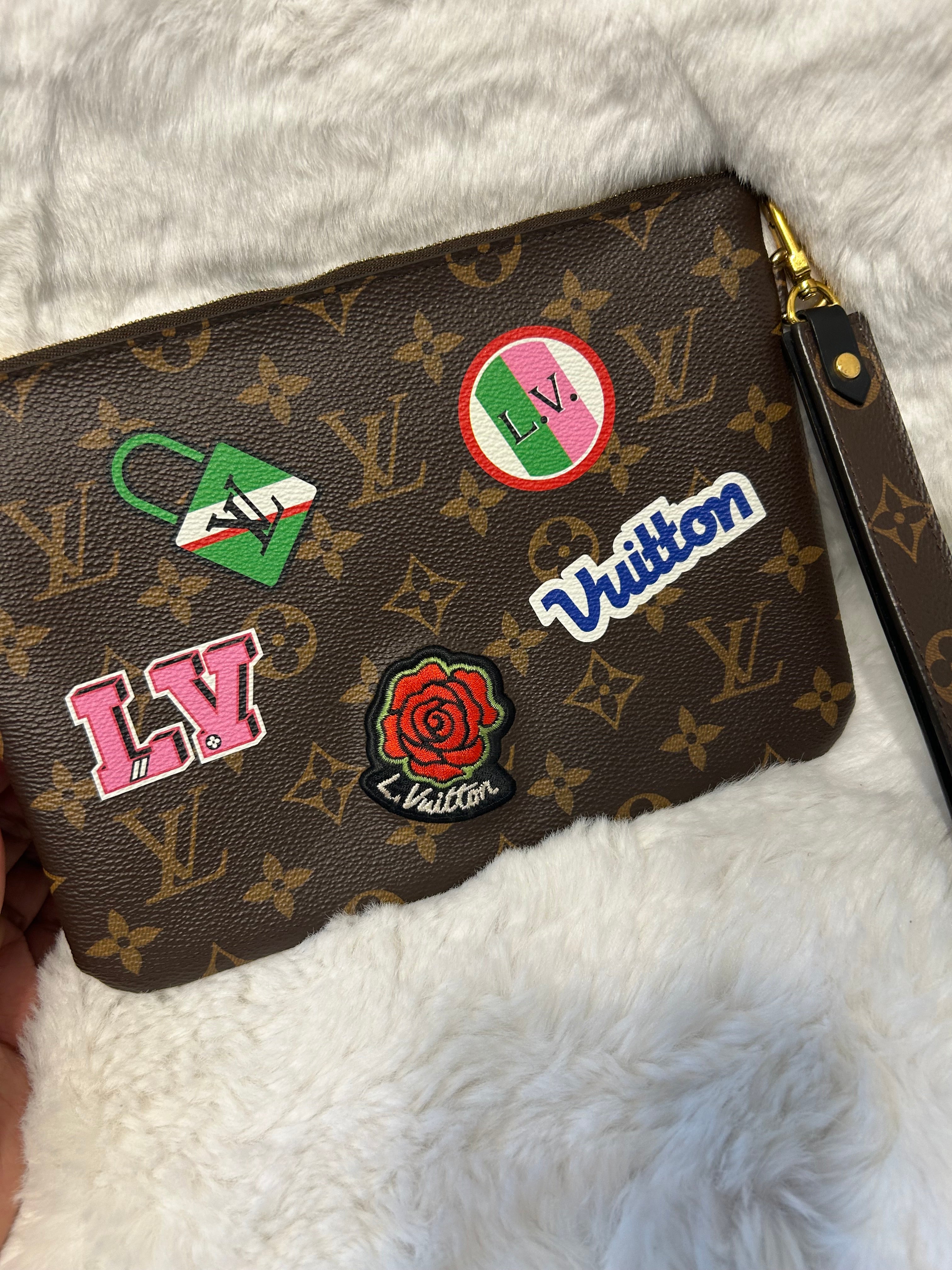 LV Limited Edition Patches Pouch/Wristlet