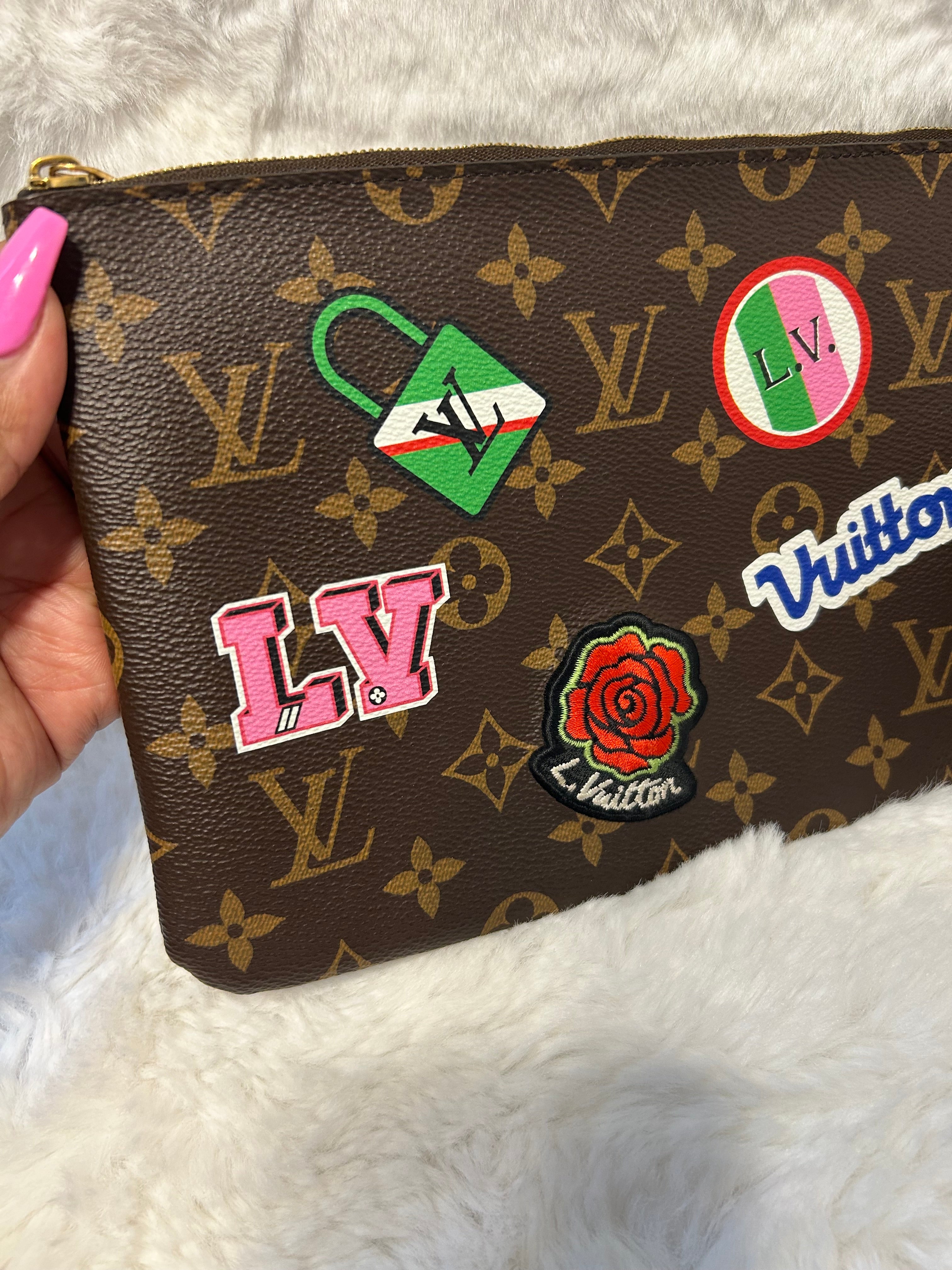 LV Limited Edition Patches Pouch/Wristlet
