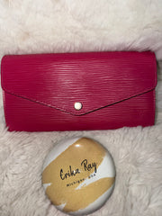 LV Hot Pink Epi Sarah Wallet