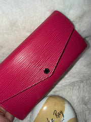 LV Hot Pink Epi Sarah Wallet