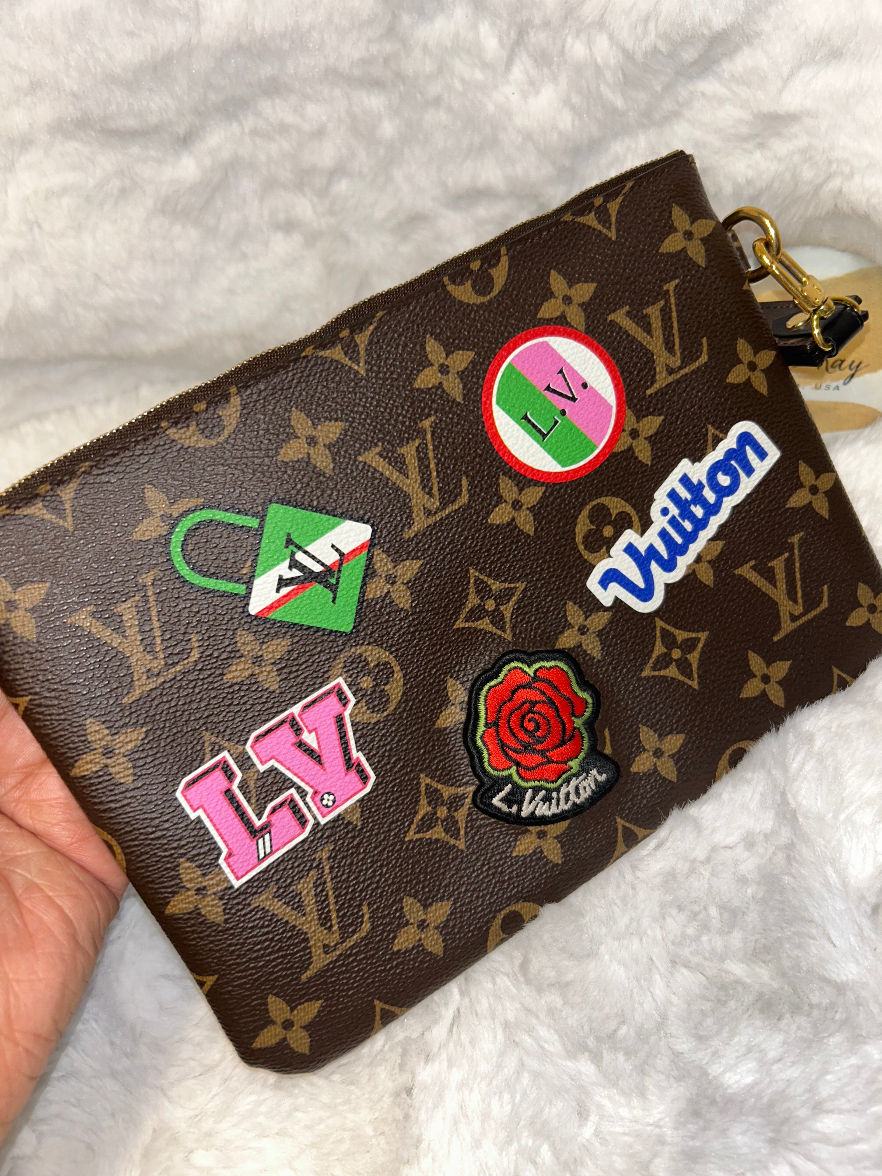 LV Limited Edition Patches Pouch/Wristlet