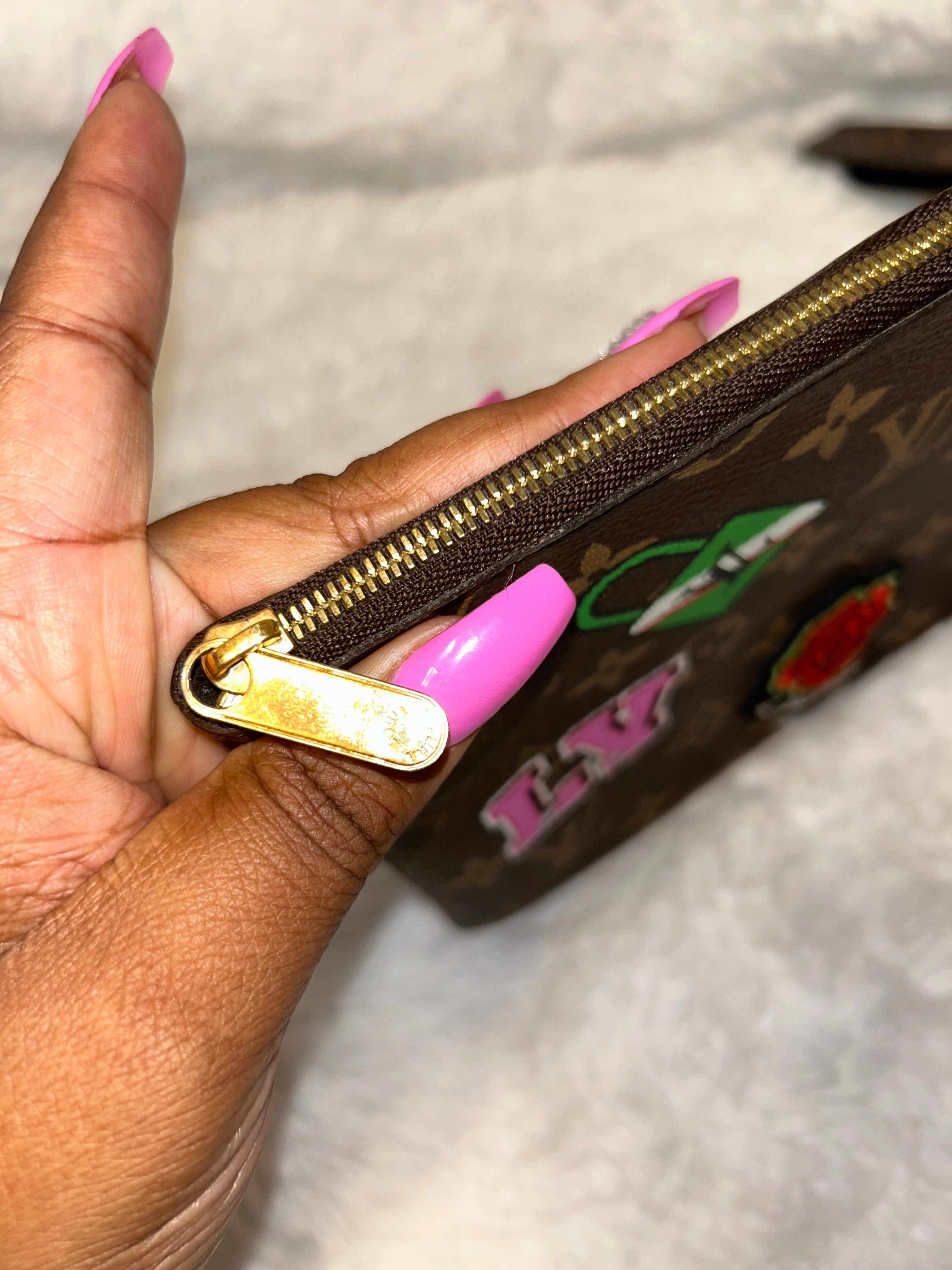 LV Limited Edition Patches Pouch/Wristlet