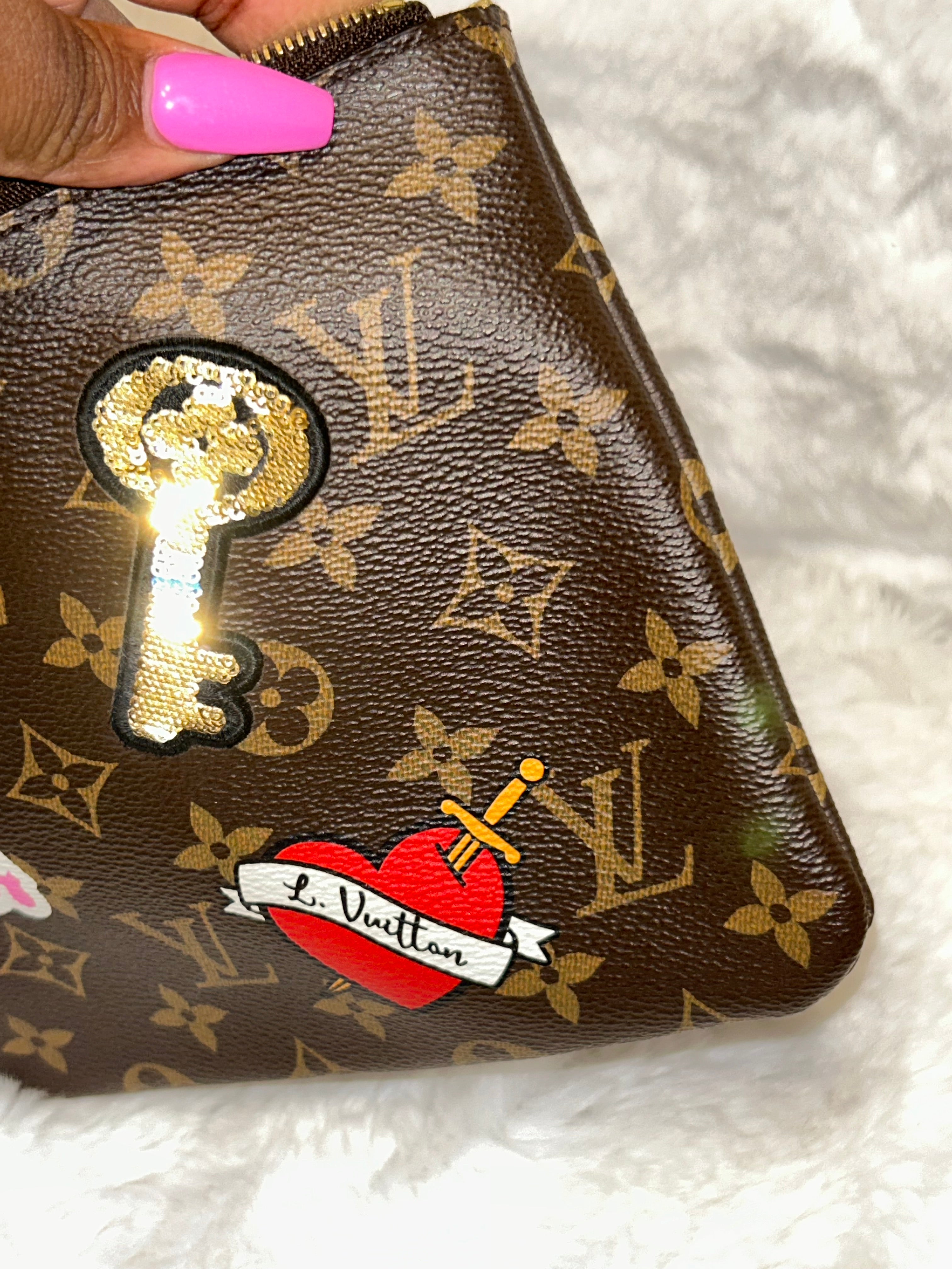 LV Limited Edition Patches Pouch/Wristlet