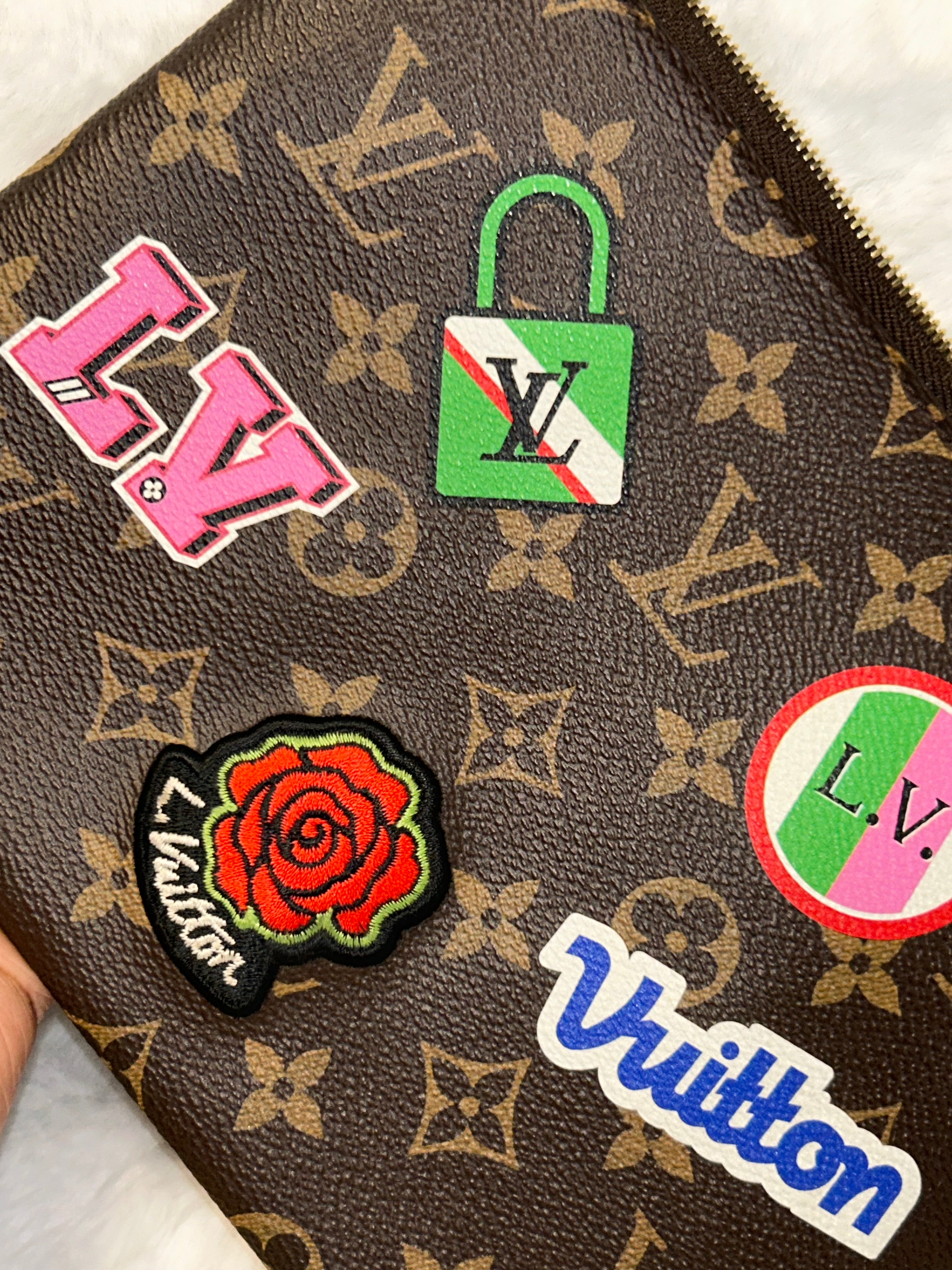 LV Limited Edition Patches Pouch/Wristlet