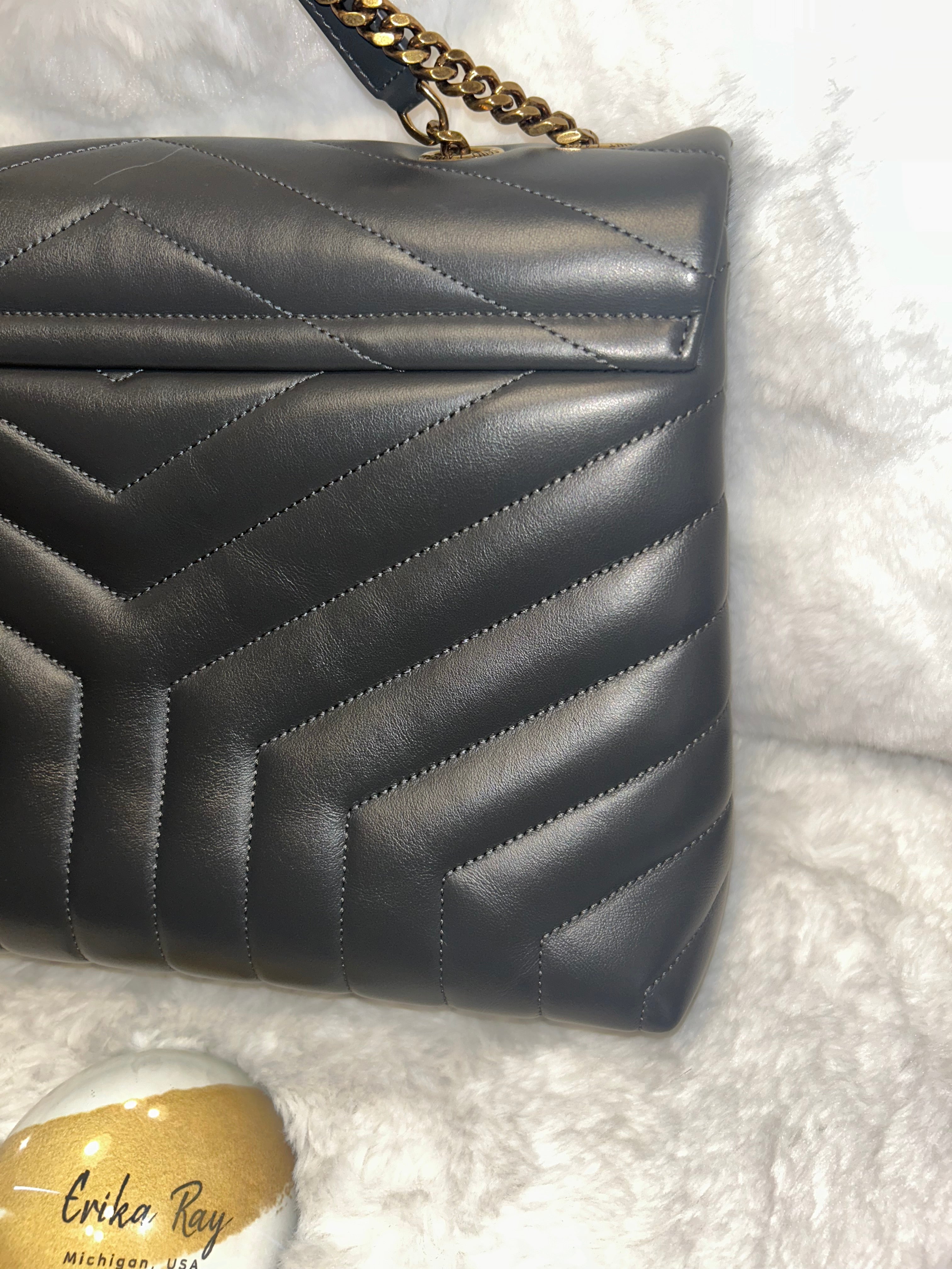 YSL Gray Medium Lou Lou