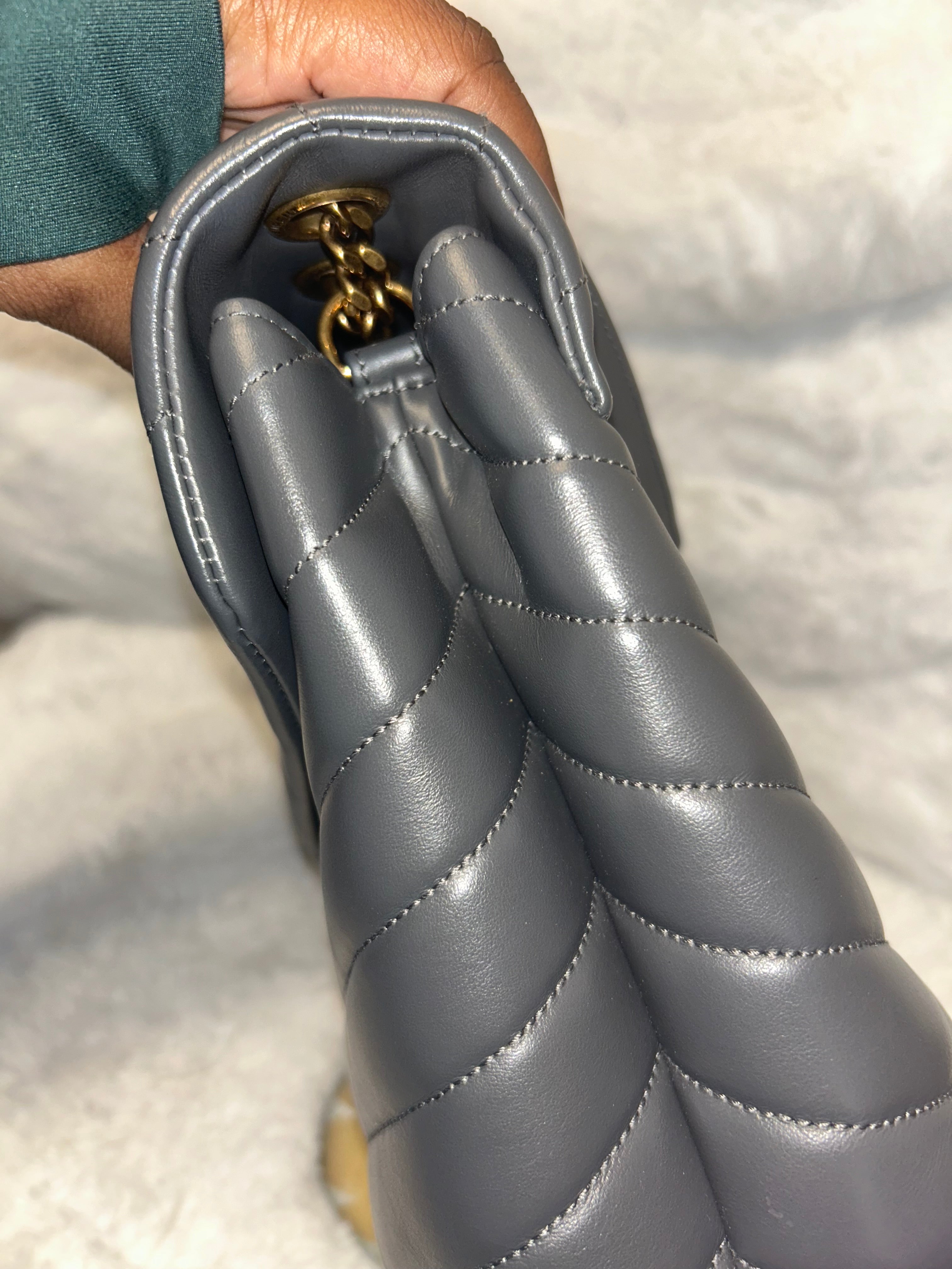 YSL Gray Medium Lou Lou