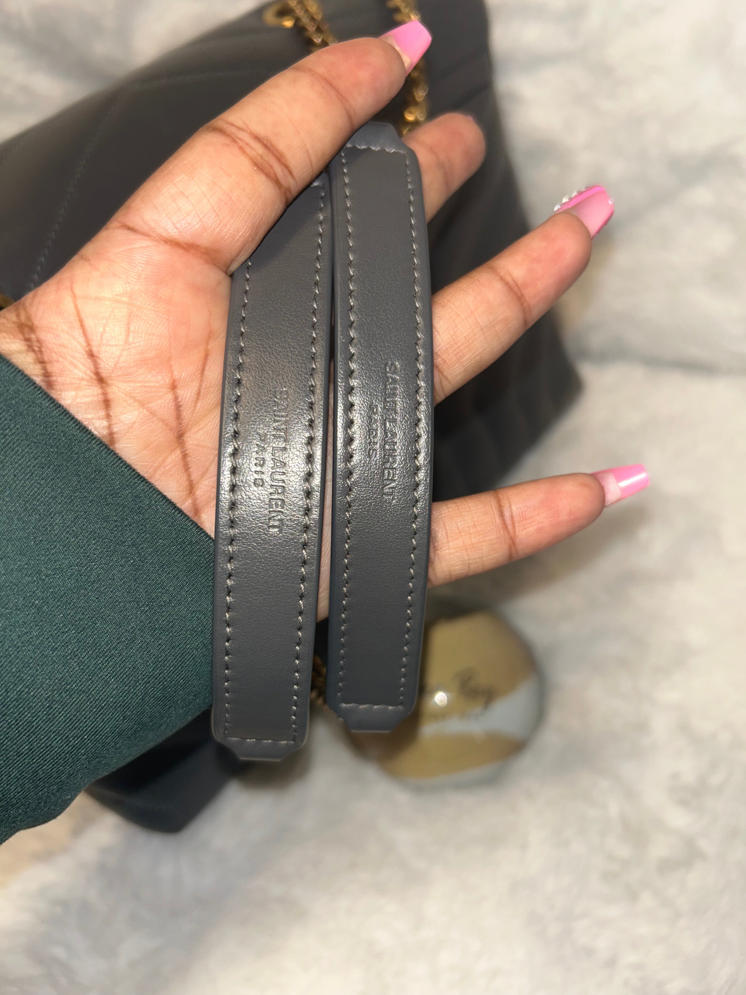 YSL Gray Medium Lou Lou