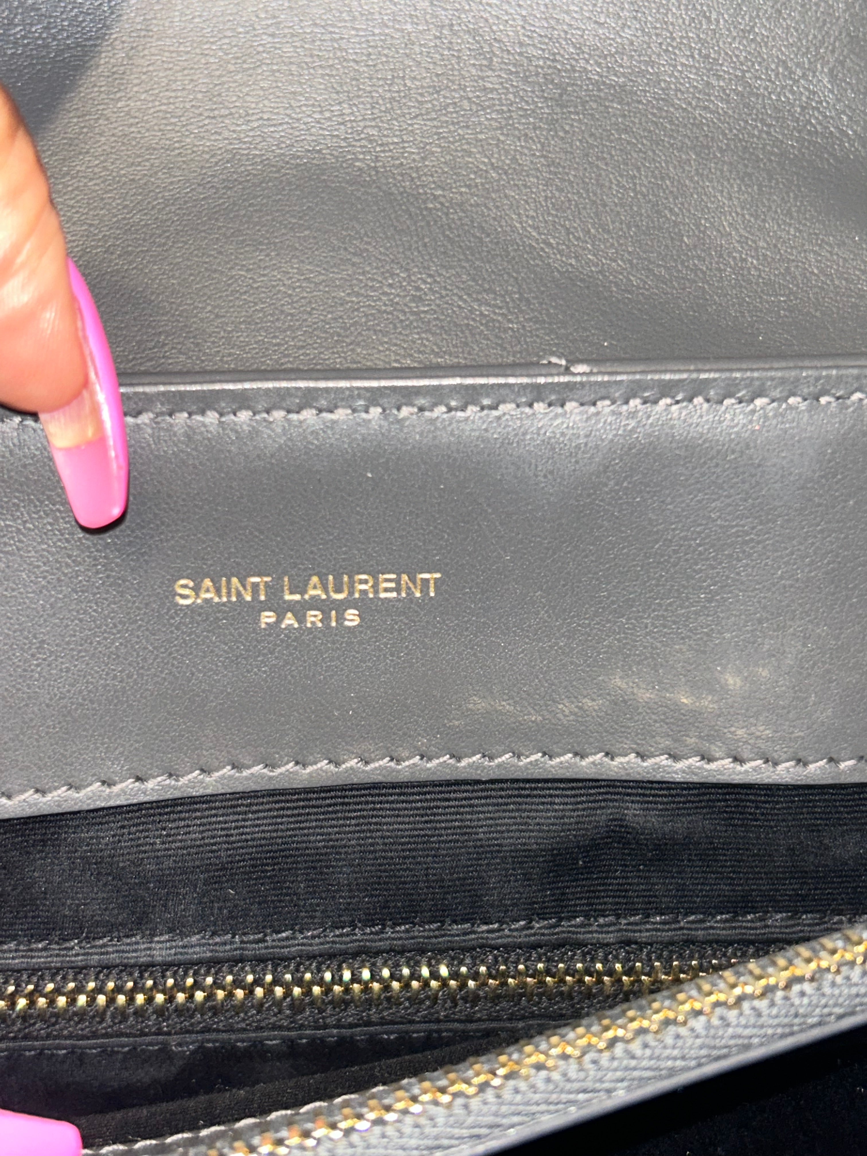 YSL Gray Medium Lou Lou