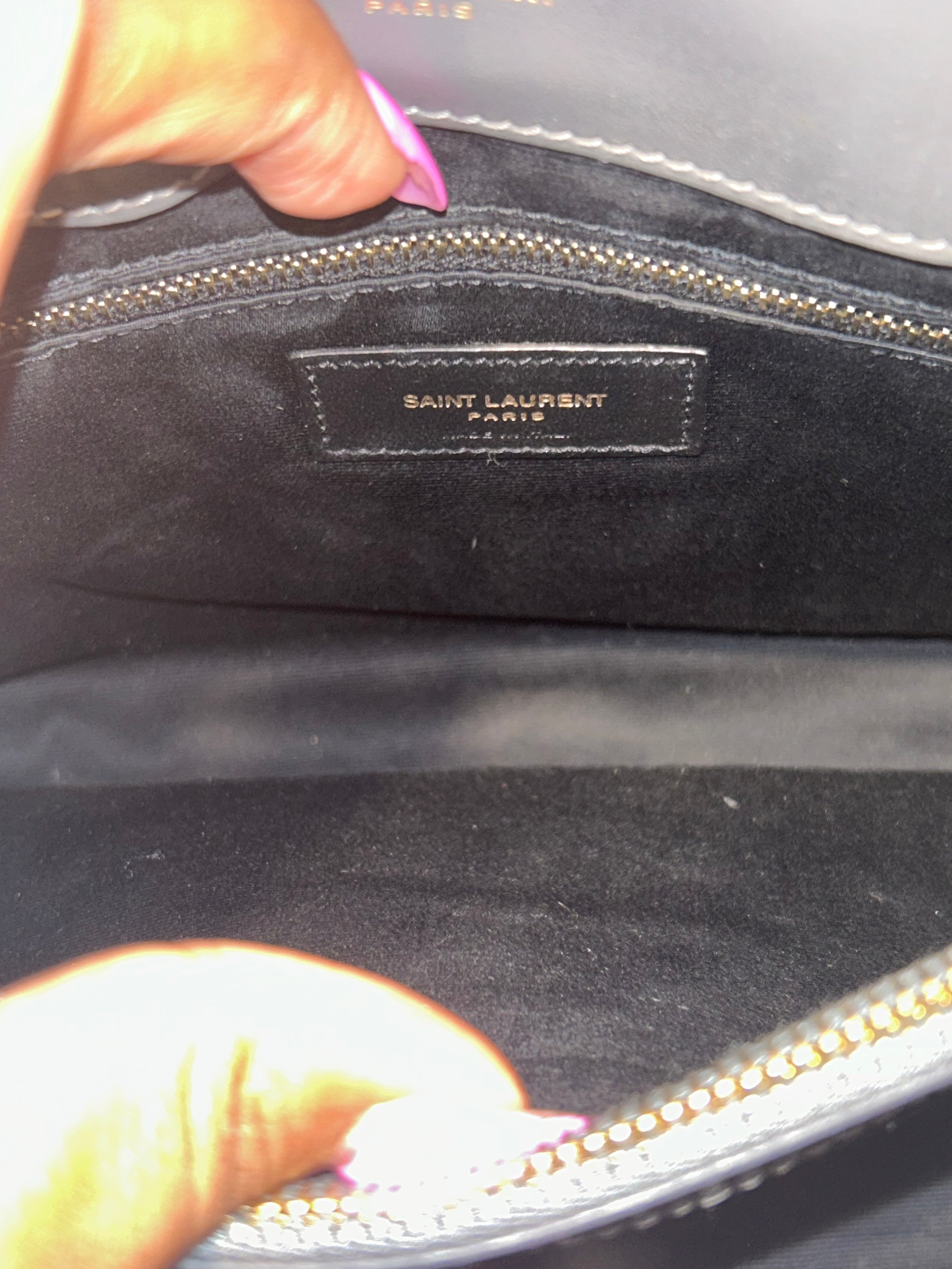 YSL Gray Medium Lou Lou