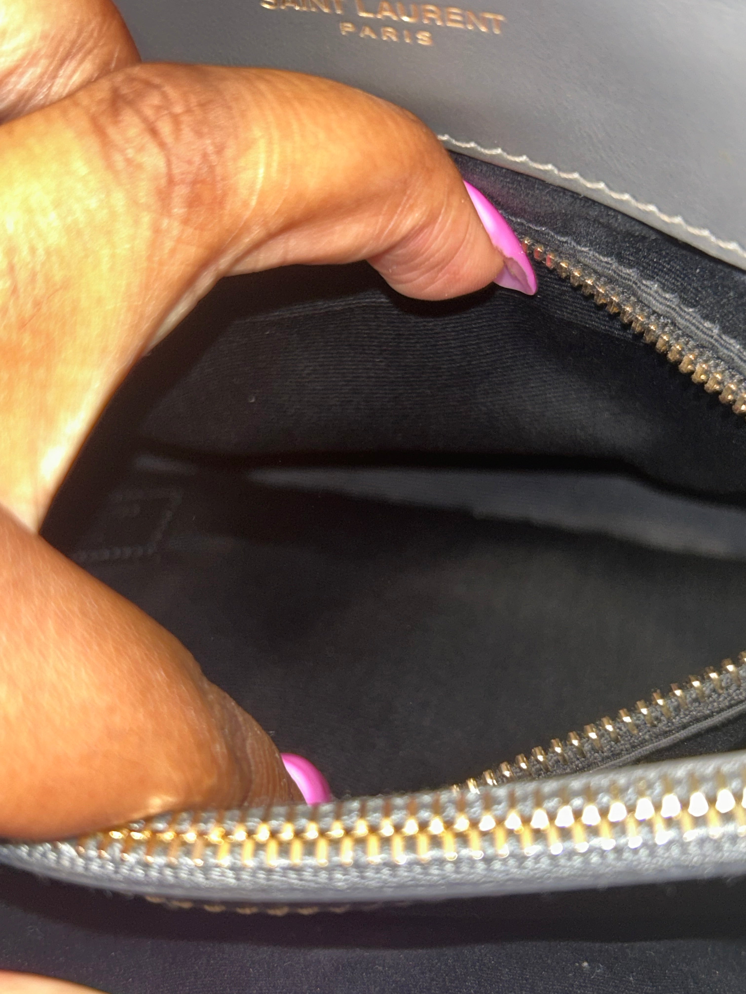 YSL Gray Medium Lou Lou