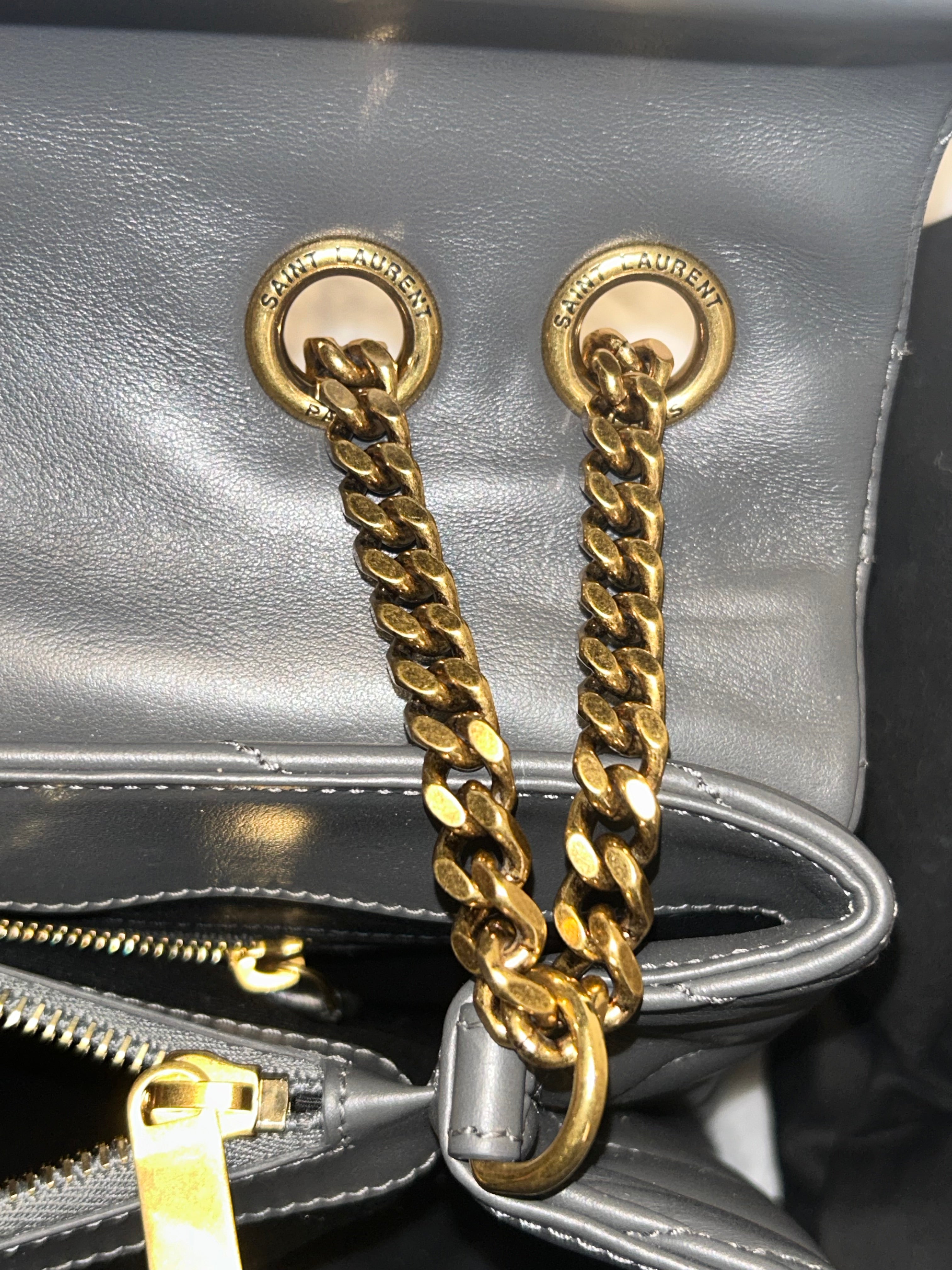 YSL Gray Medium Lou Lou