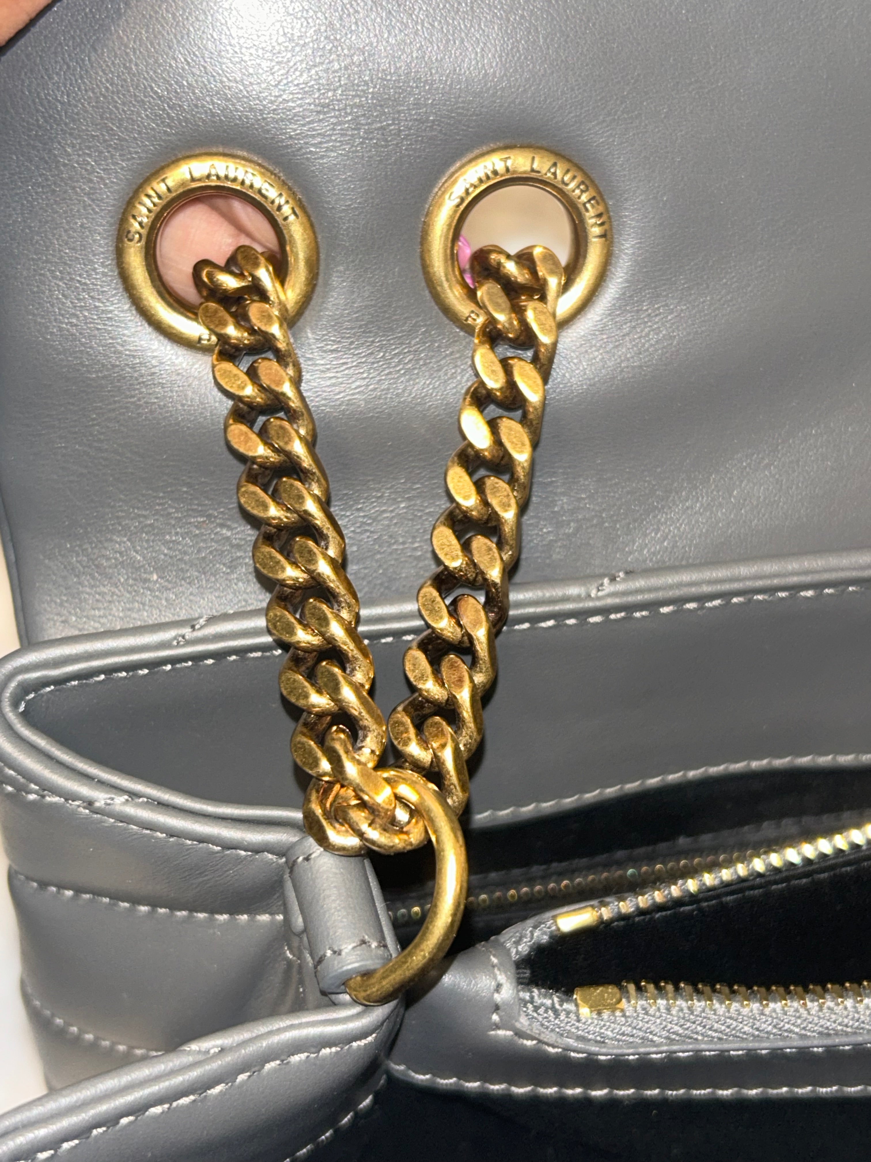 YSL Gray Medium Lou Lou