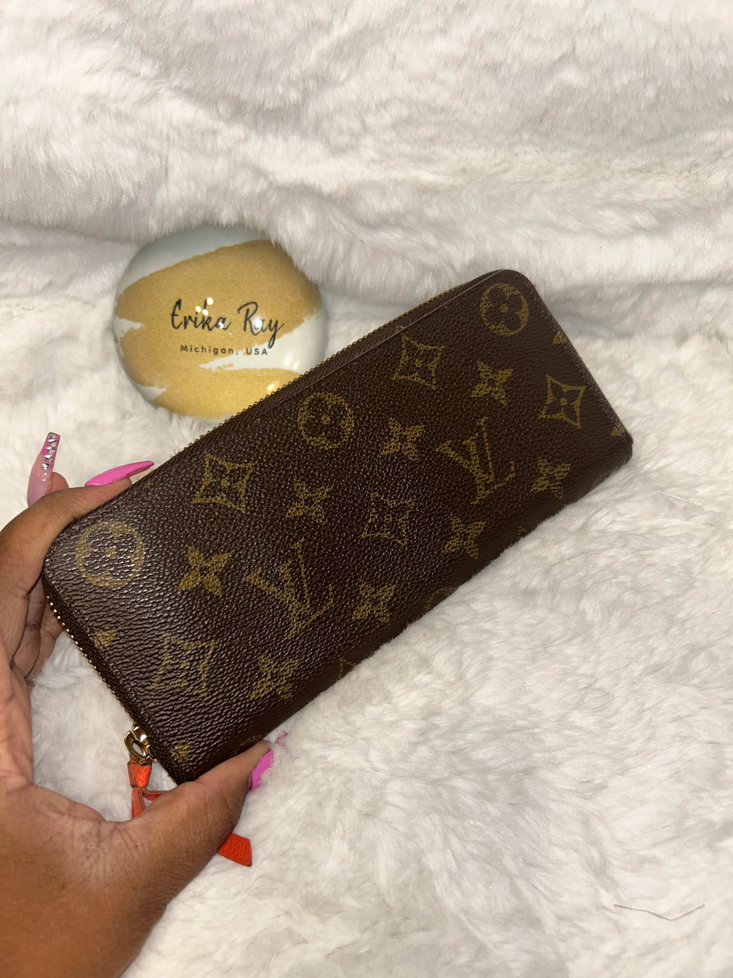 LV Monogram Clemence Wallet- Orange Interior