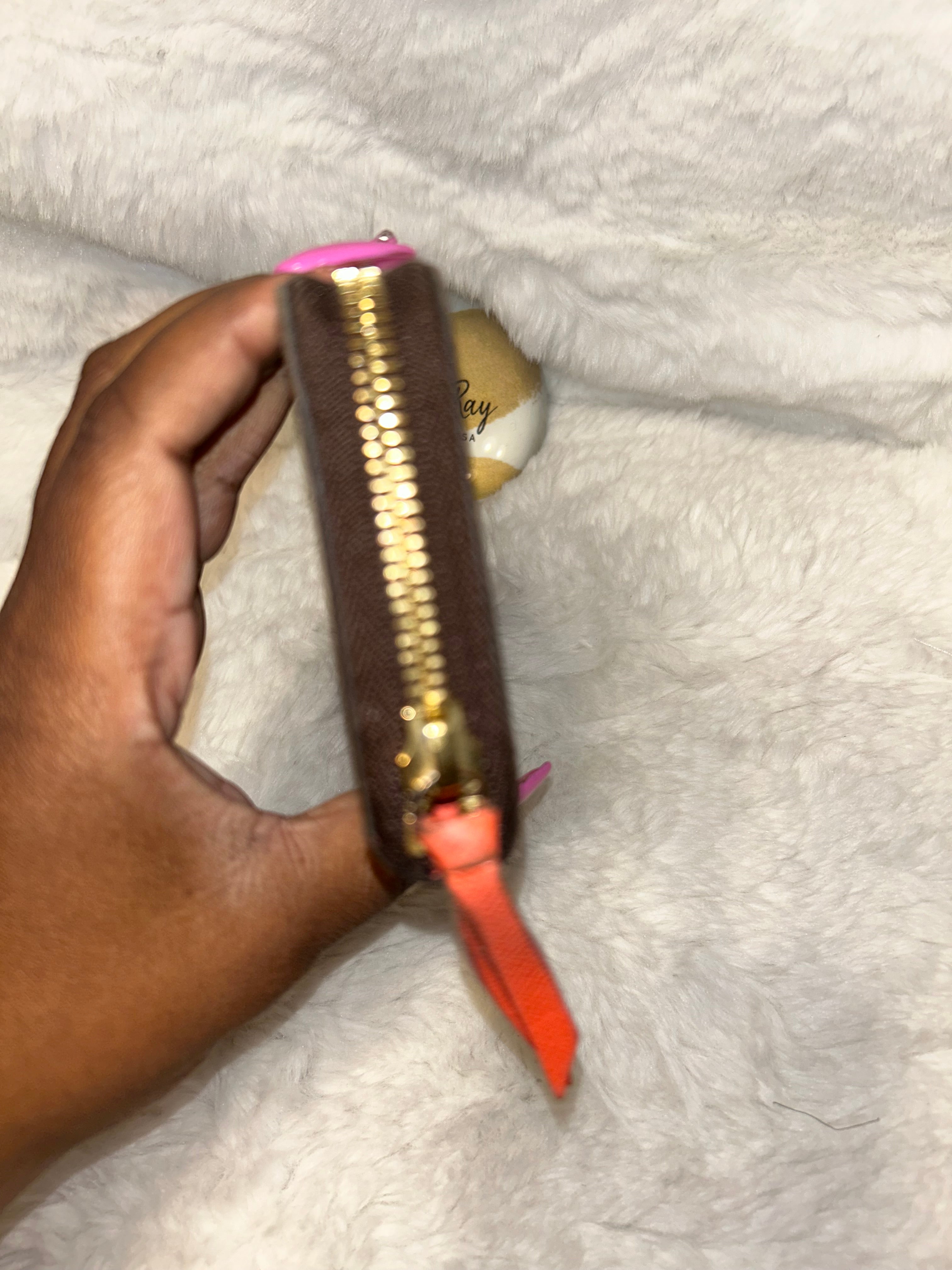 LV Monogram Clemence Wallet- Orange Interior