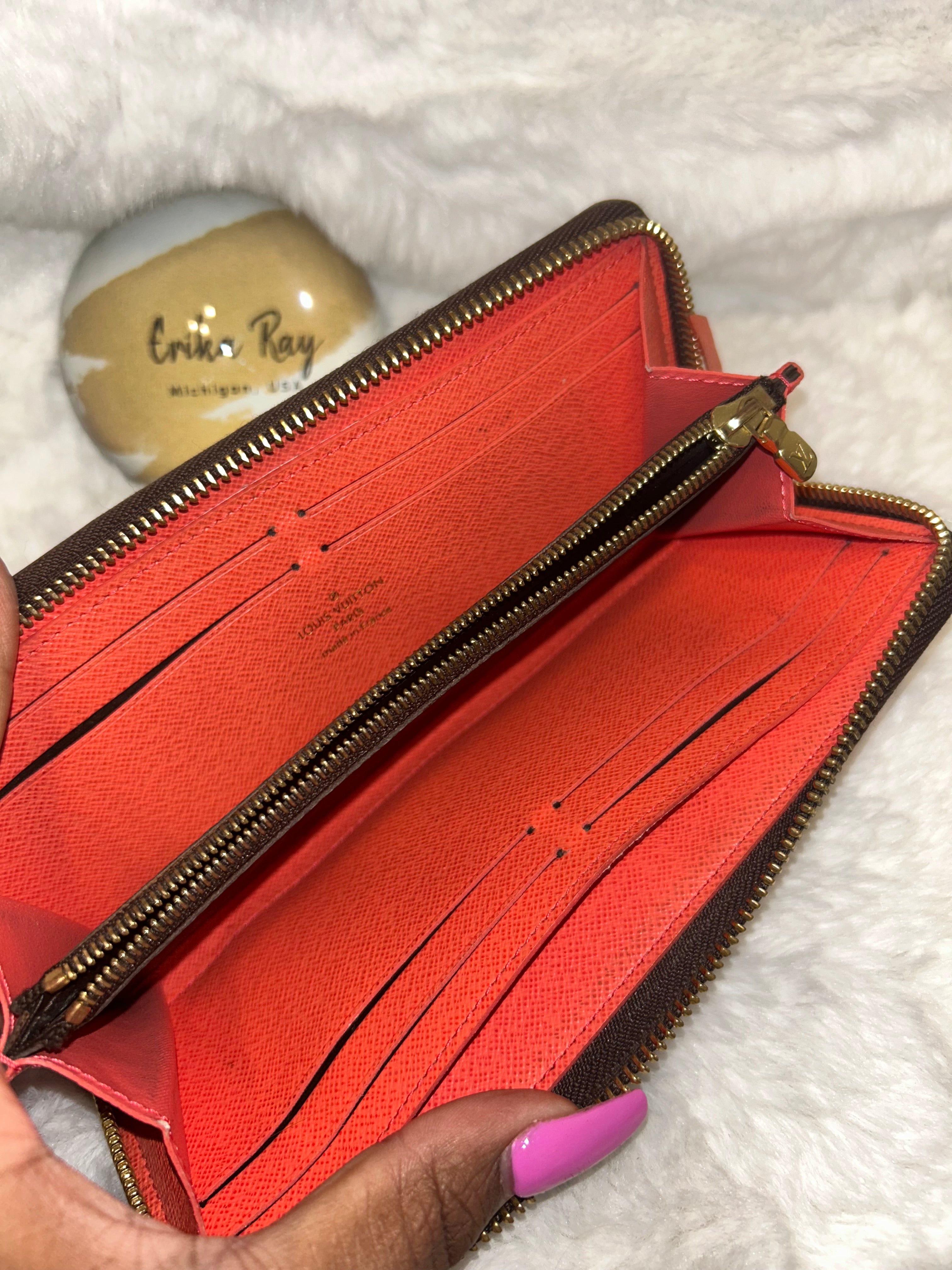 LV Monogram Clemence Wallet- Orange Interior