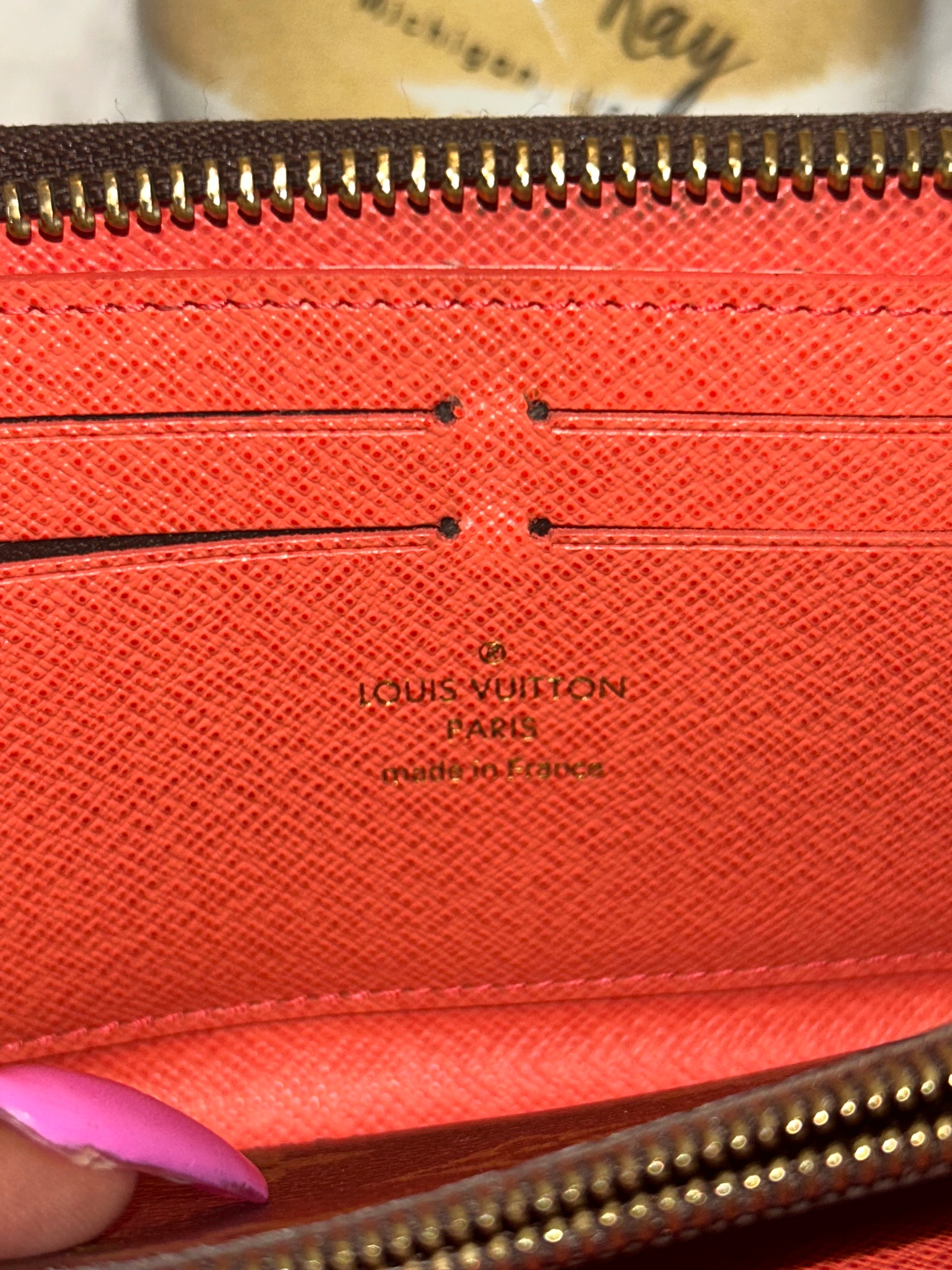 LV Monogram Clemence Wallet- Orange Interior
