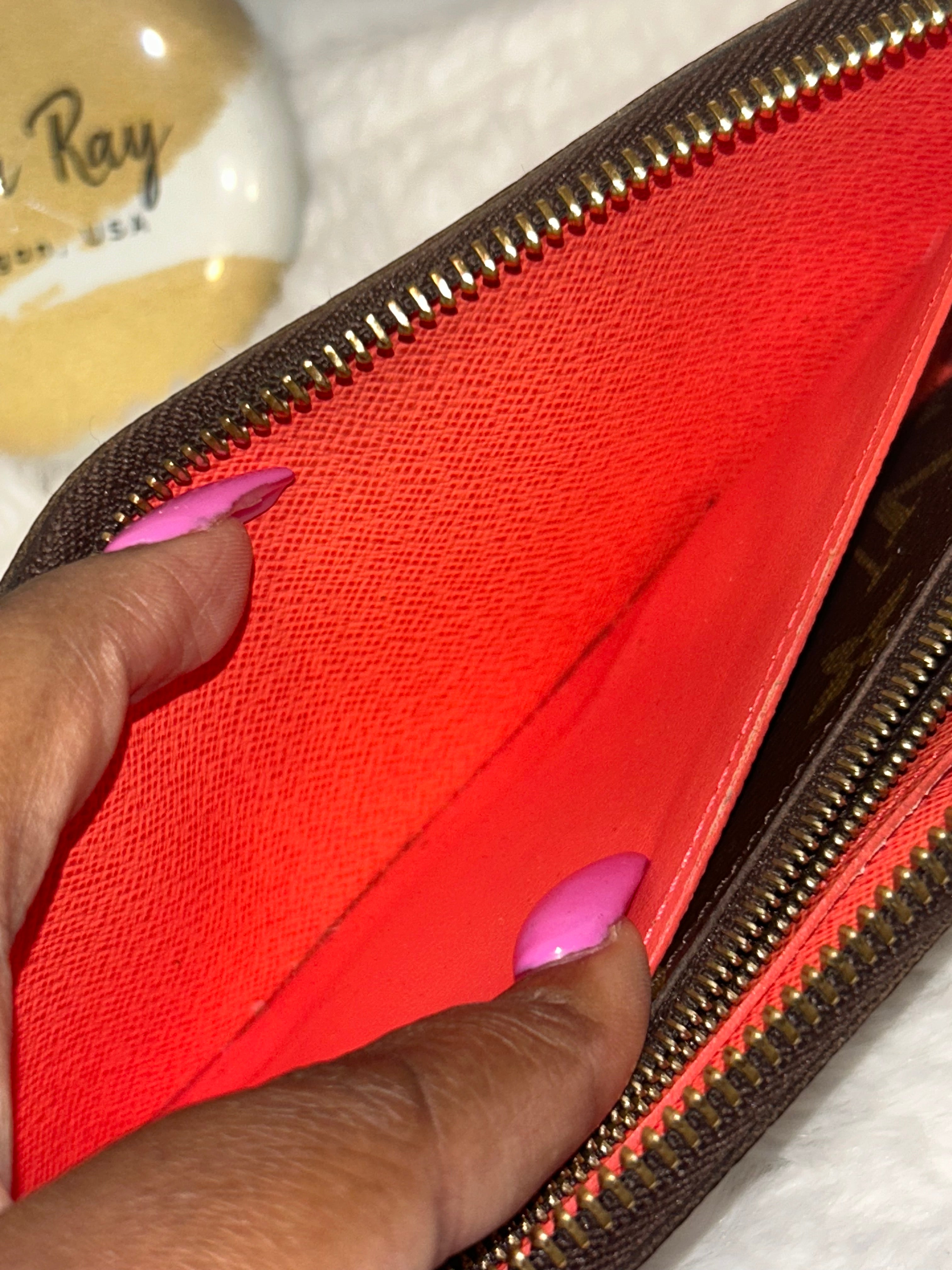 LV Monogram Clemence Wallet- Orange Interior