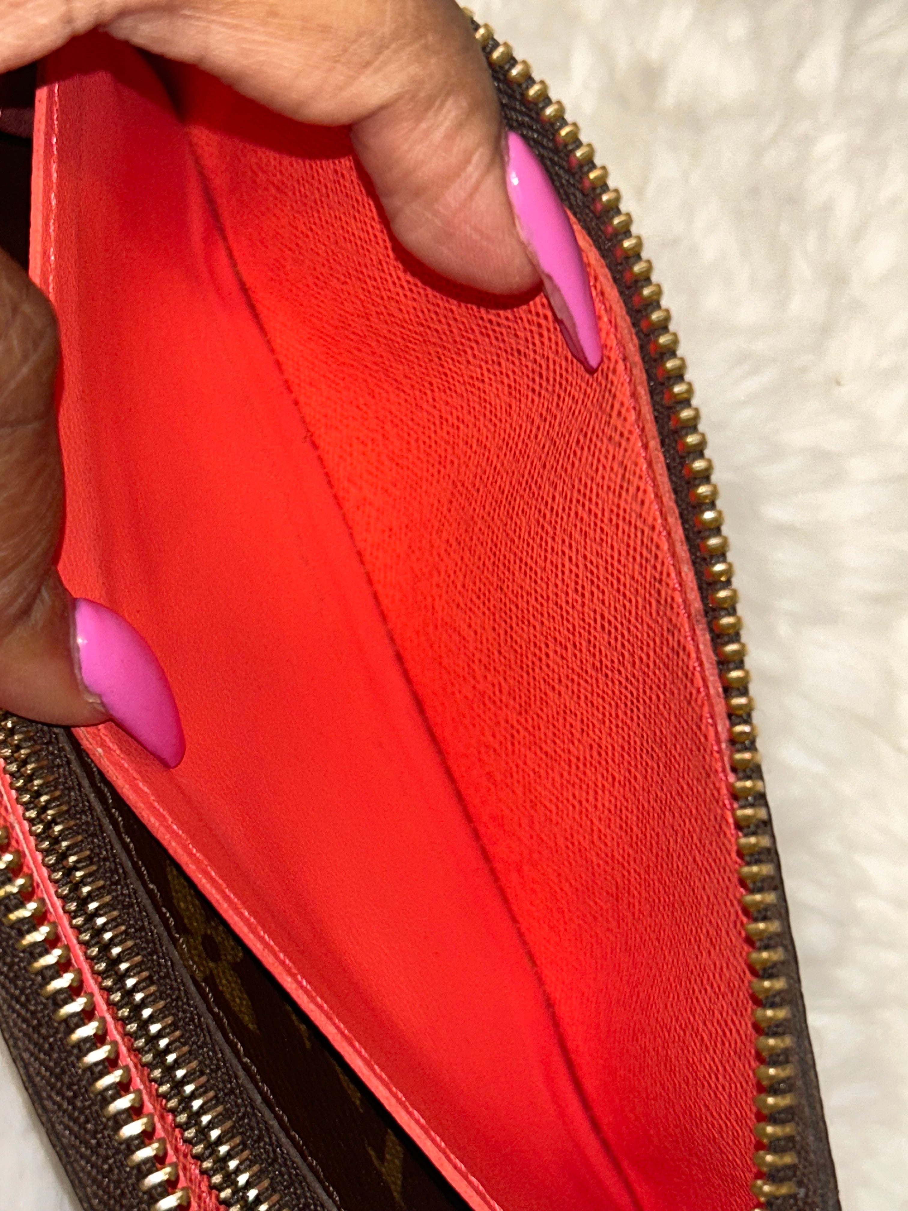 LV Monogram Clemence Wallet- Orange Interior