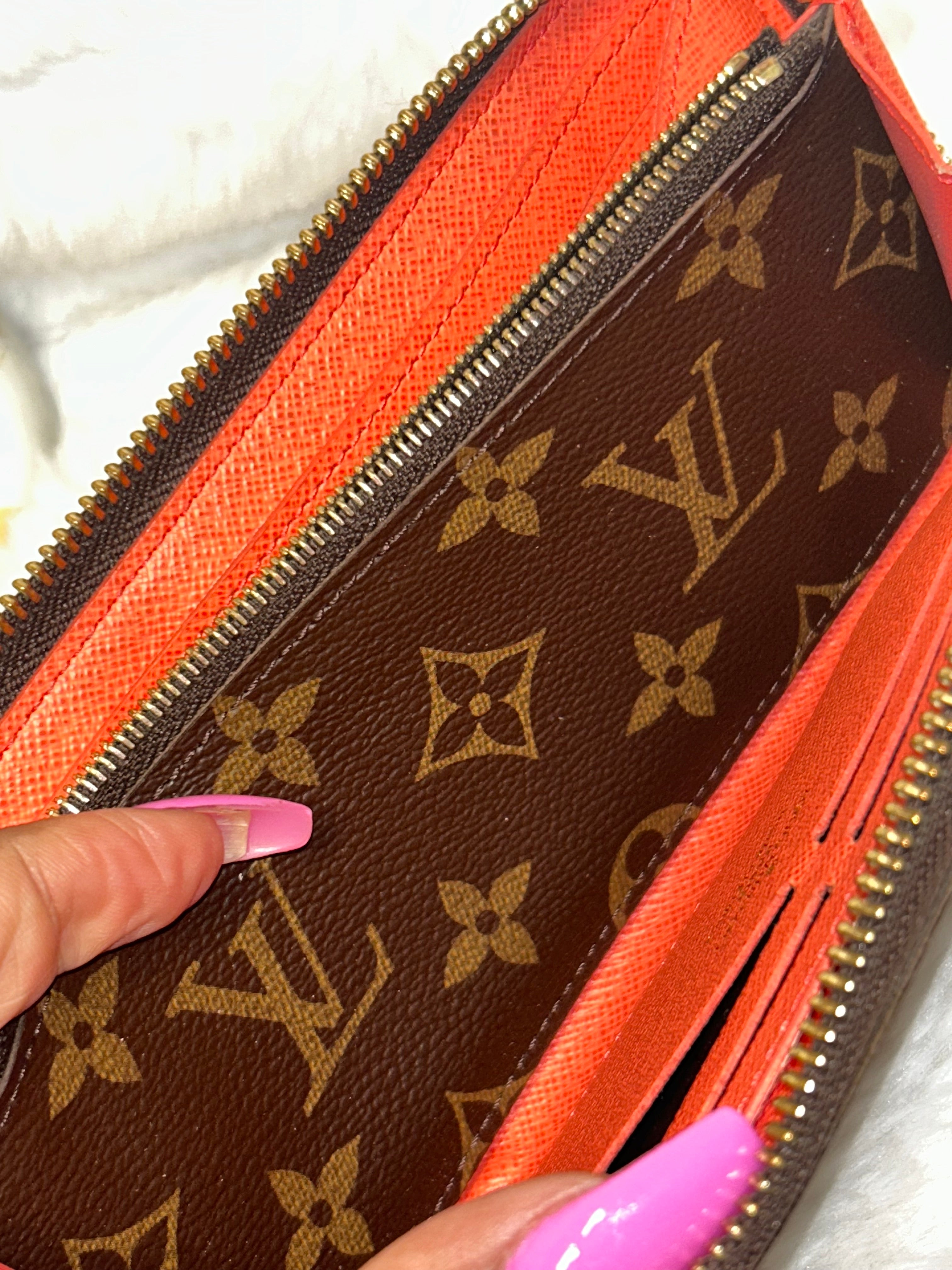 LV Monogram Clemence Wallet- Orange Interior