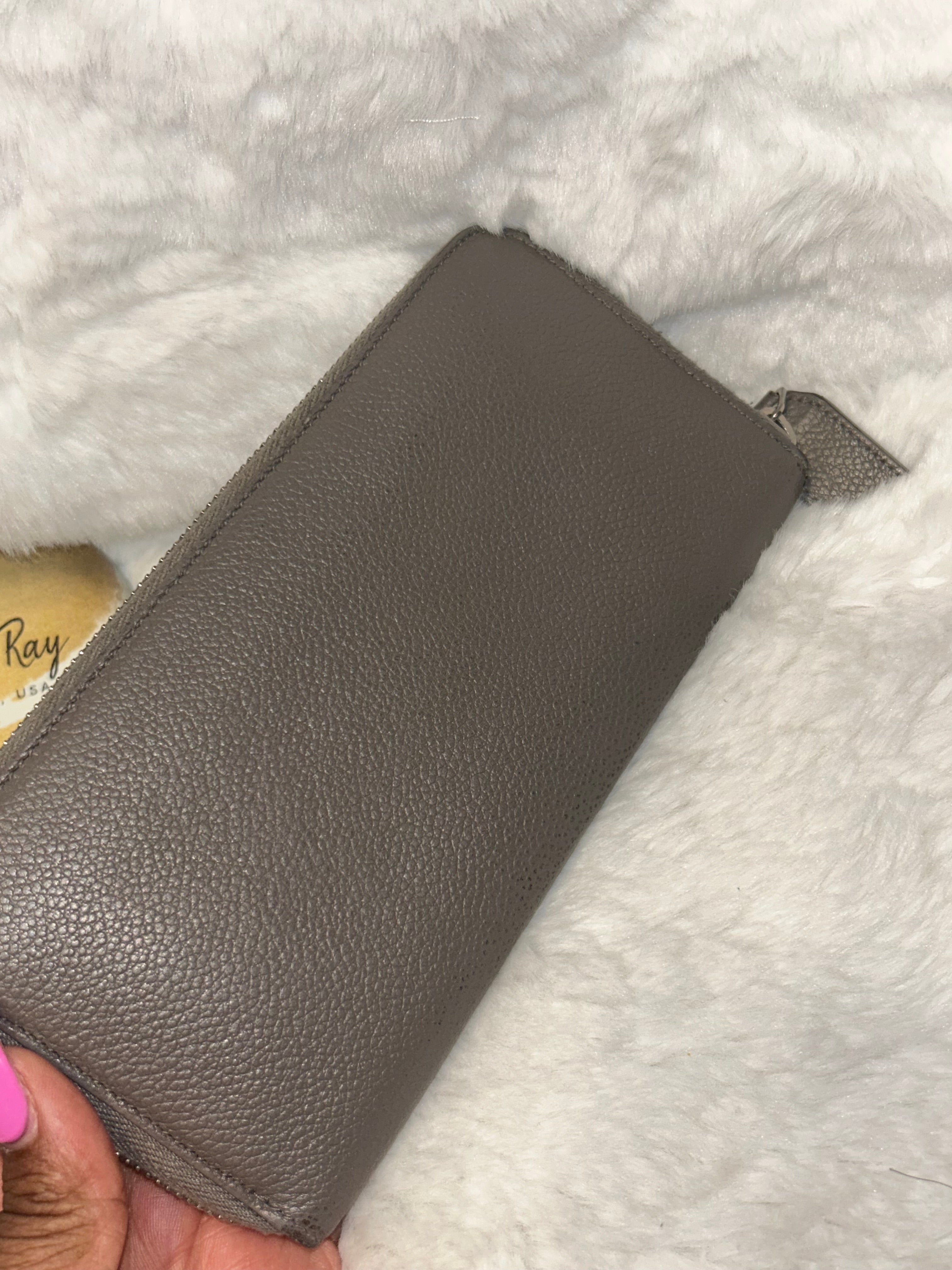 YSL Gray Zippy Wallet