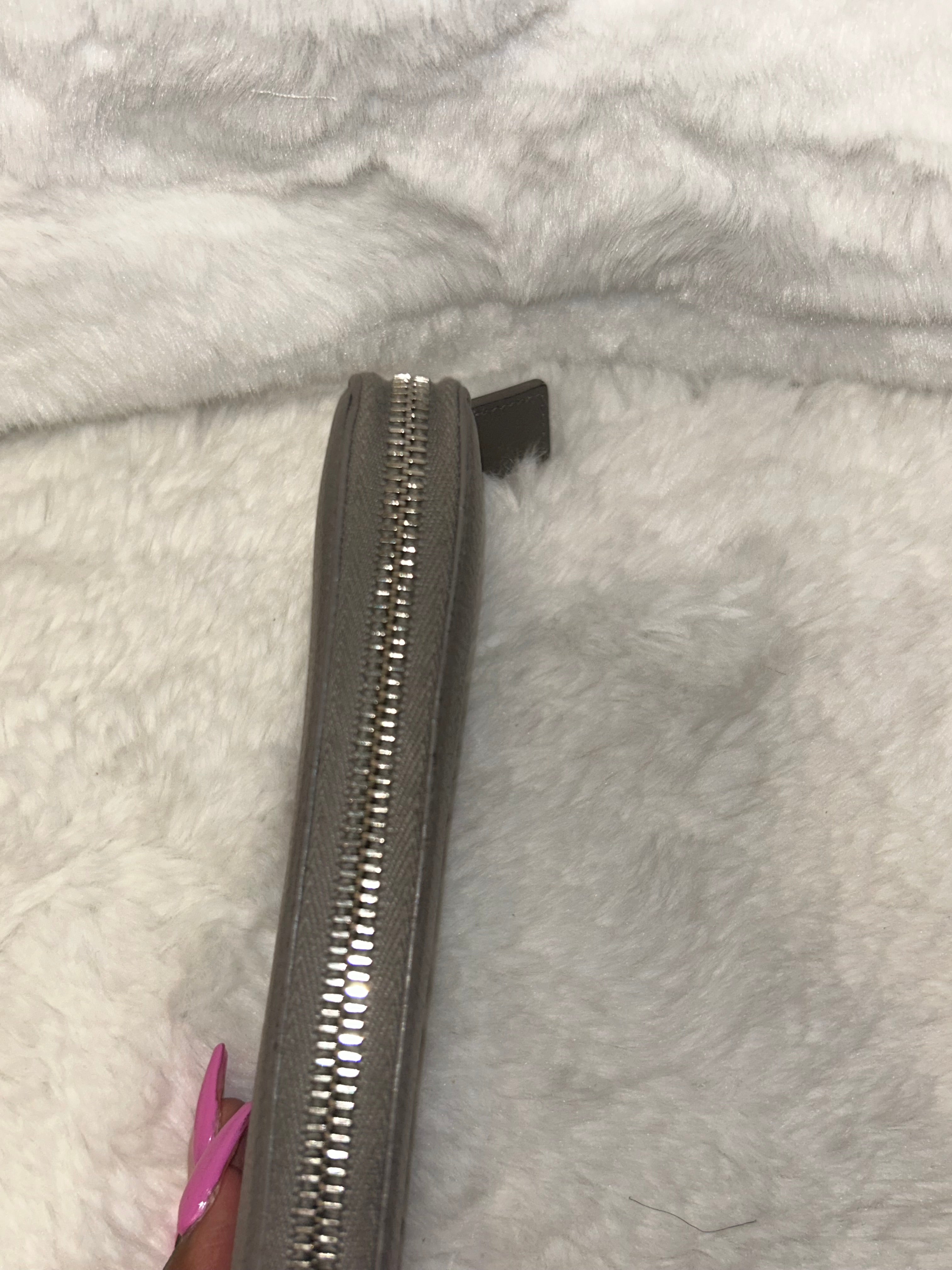YSL Gray Zippy Wallet