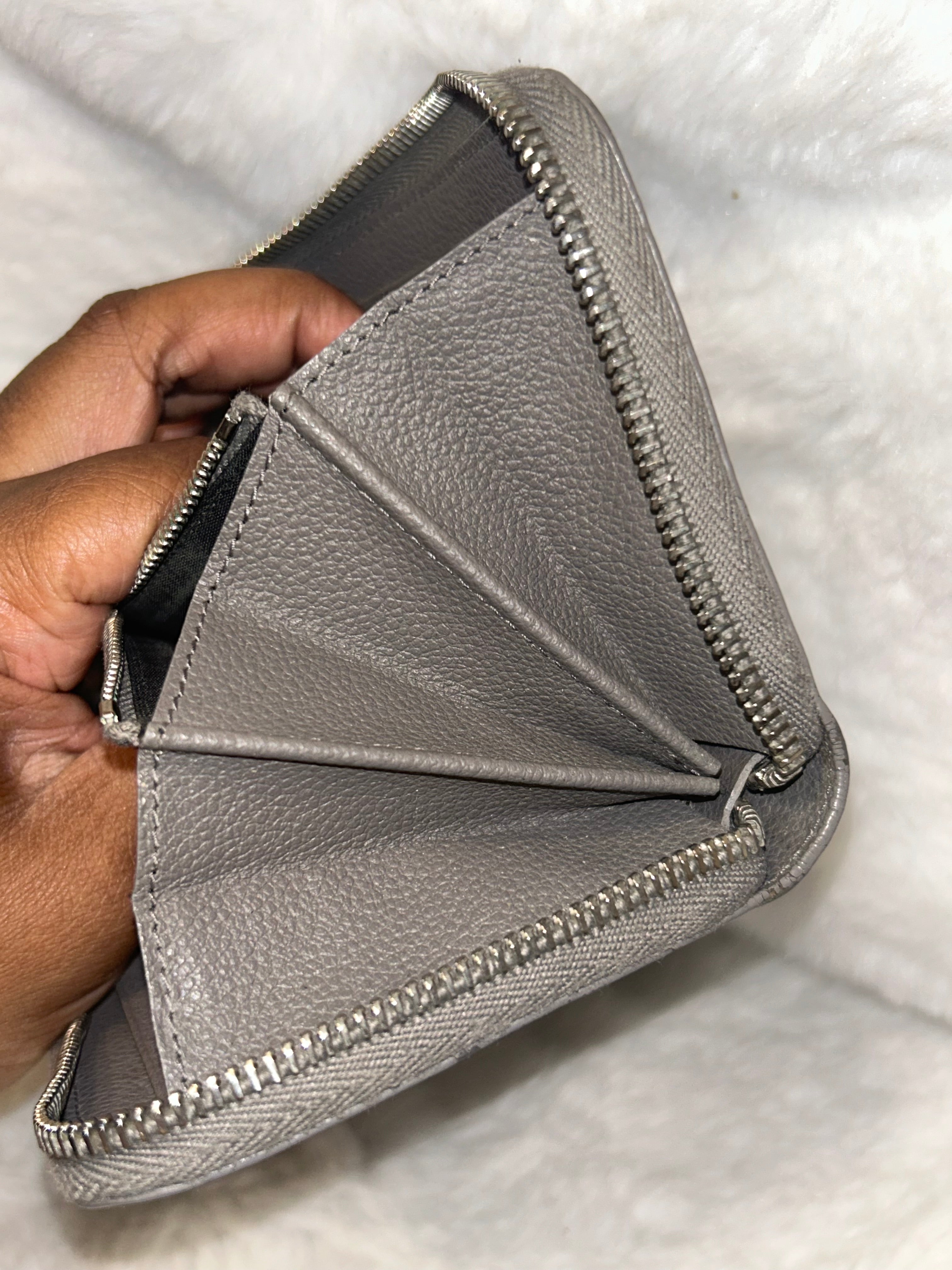 YSL Gray Zippy Wallet